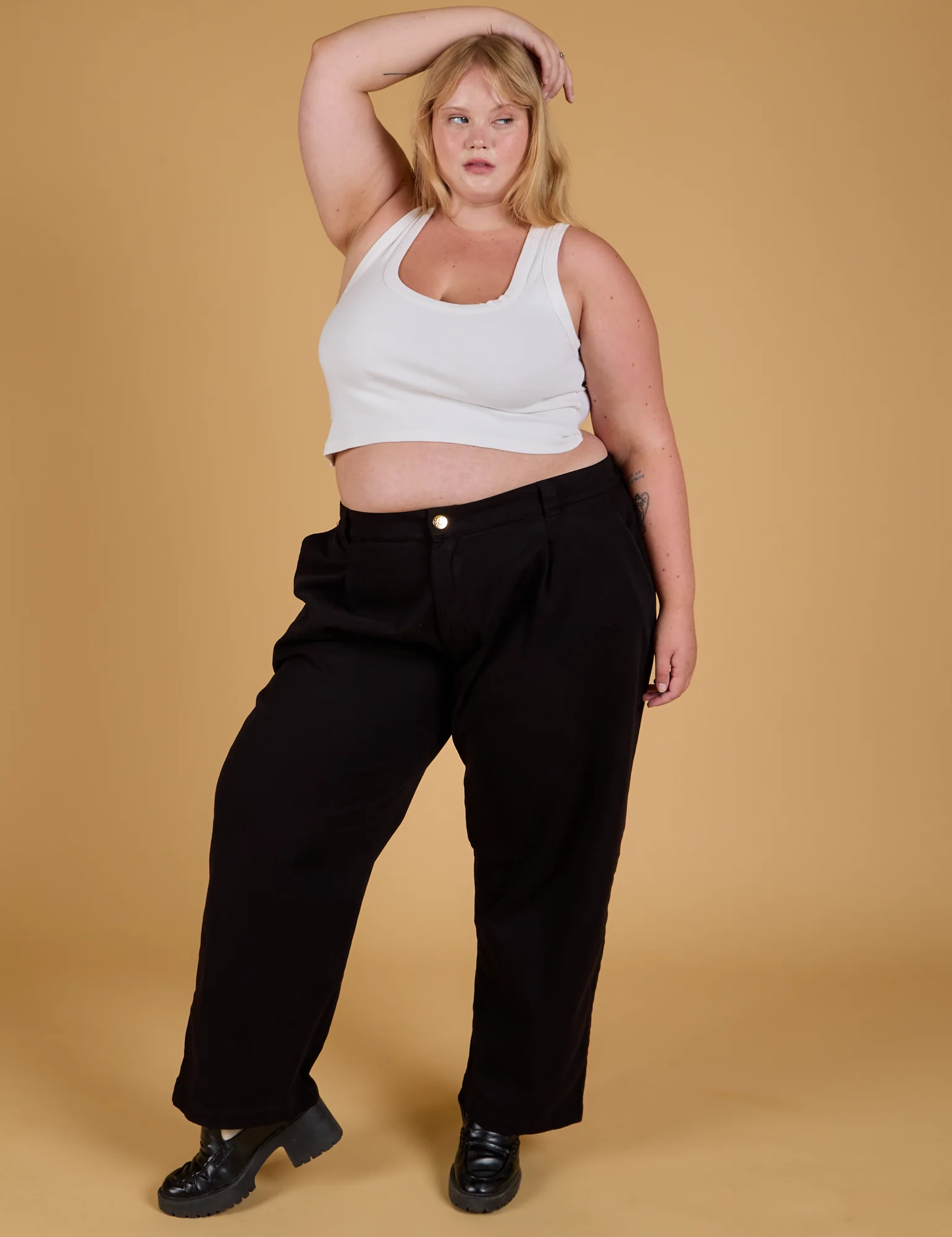 Baggy Mid-Rise Trousers - Basic Black - Image 18
