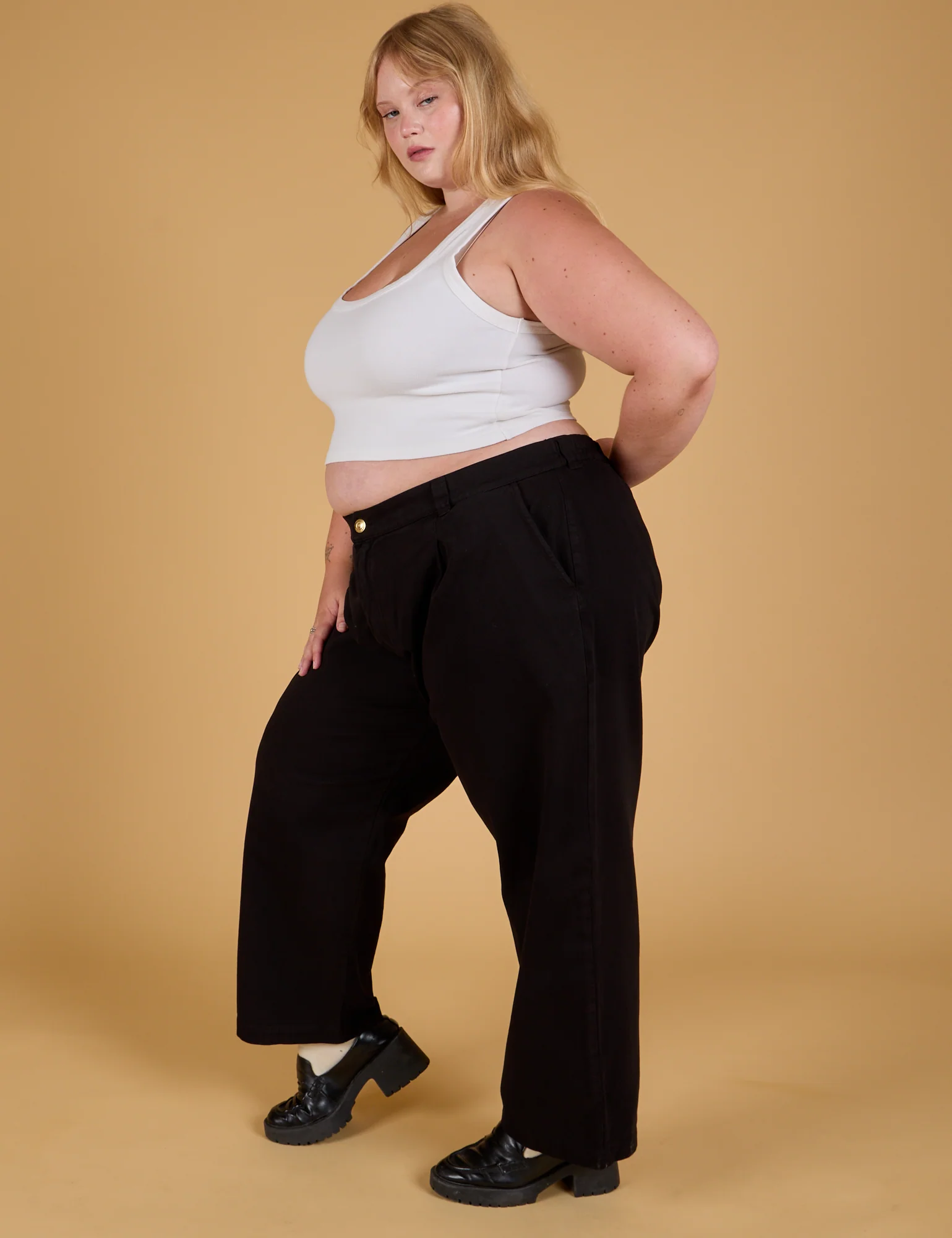 Baggy Mid-Rise Trousers - Basic Black - Image 21