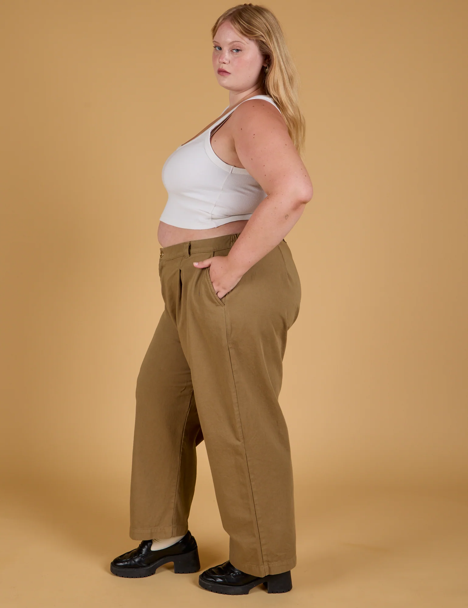 Baggy Mid-Rise Trousers - Desert Brown - Image 12