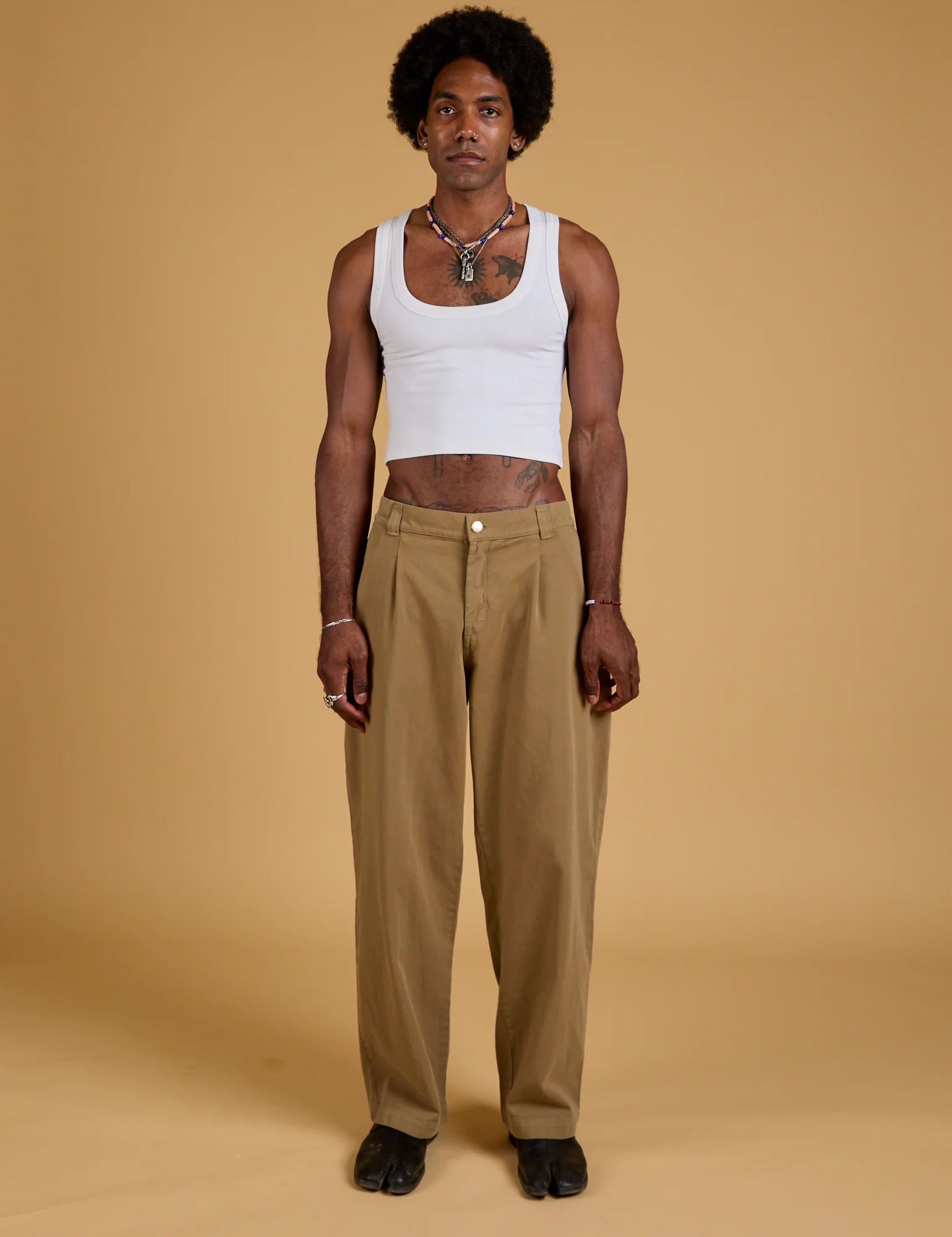 Baggy Mid-Rise Trousers - Desert Brown - Image 3