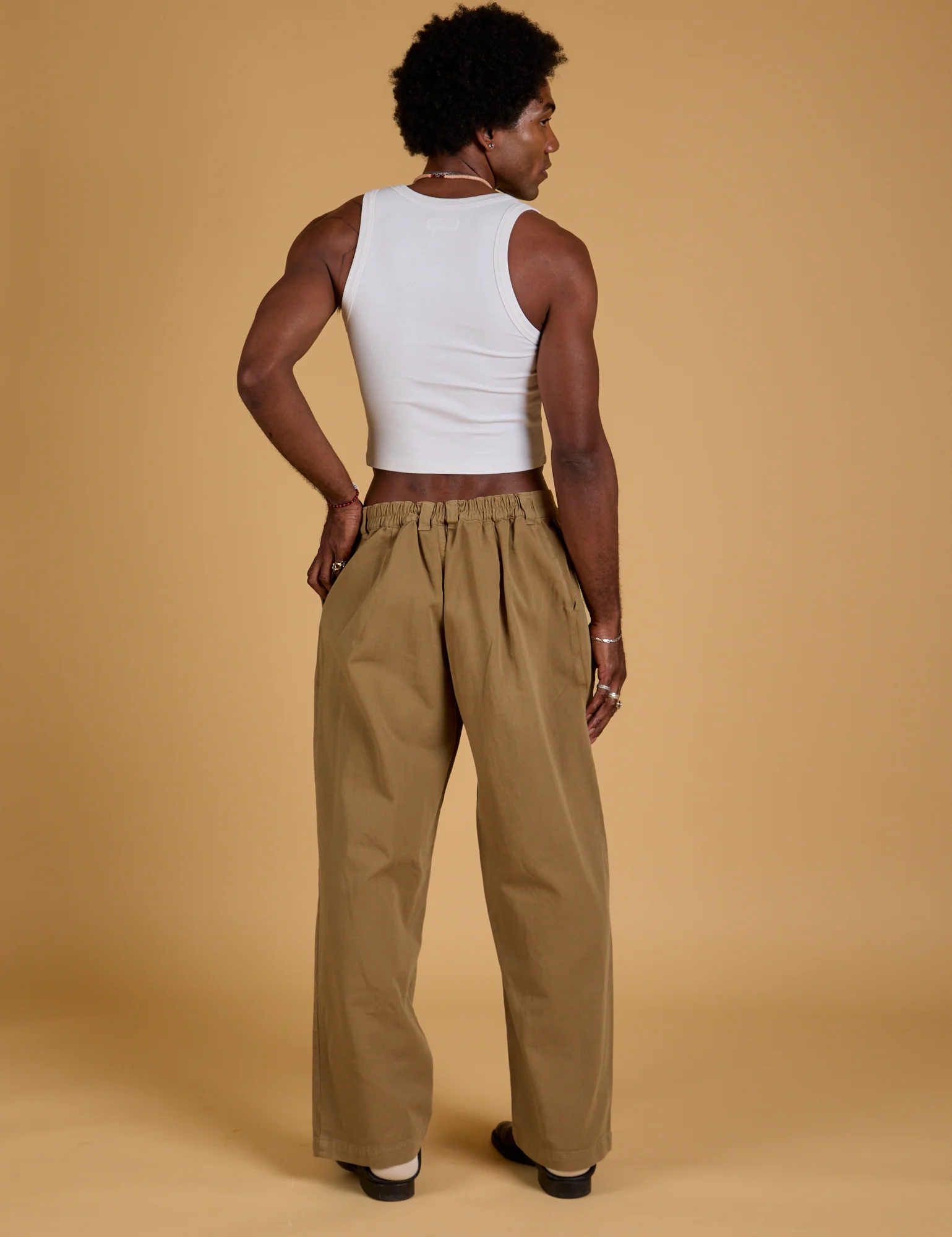 Baggy Mid-Rise Trousers - Desert Brown - Image 6