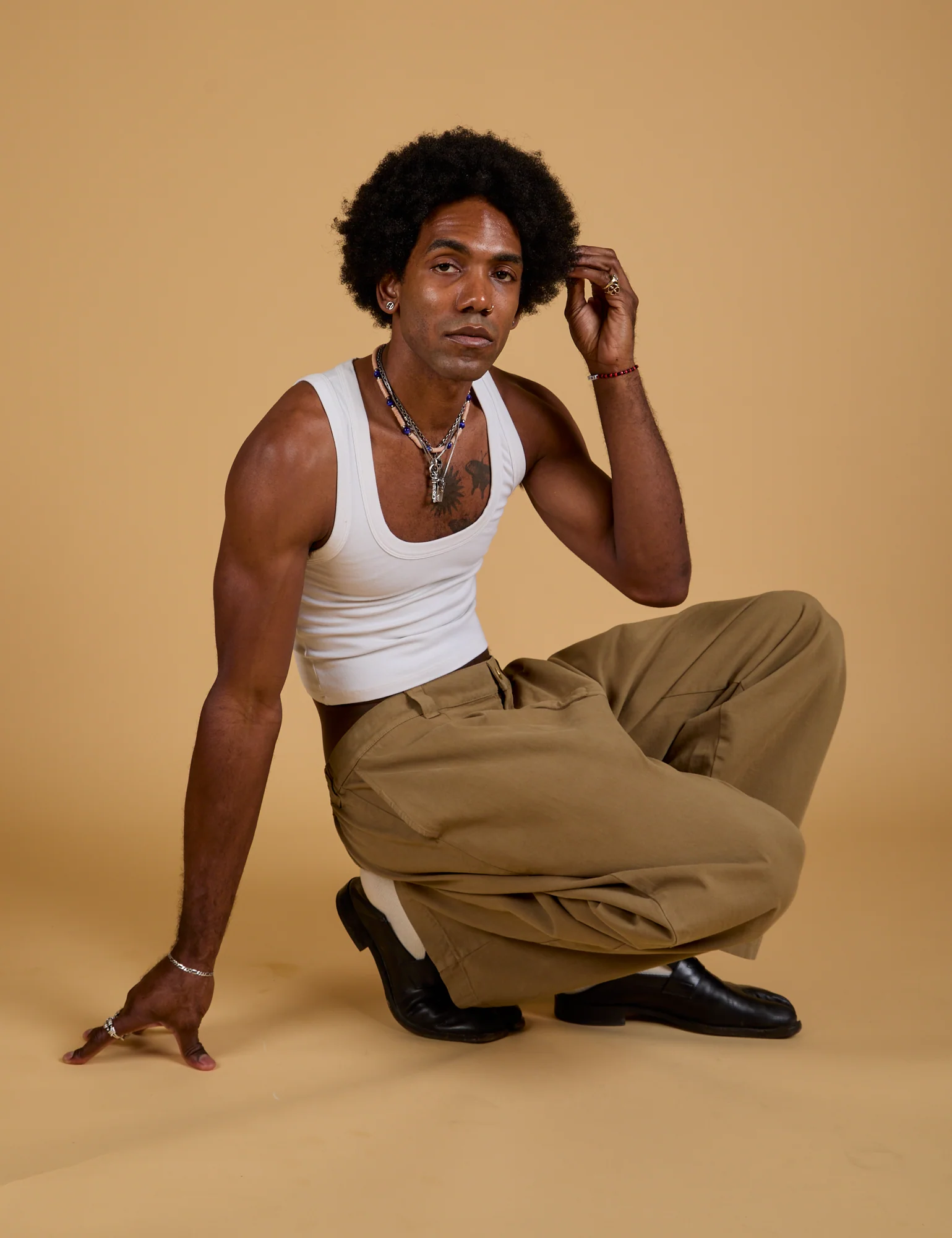 Baggy Mid-Rise Trousers - Desert Brown - Image 8