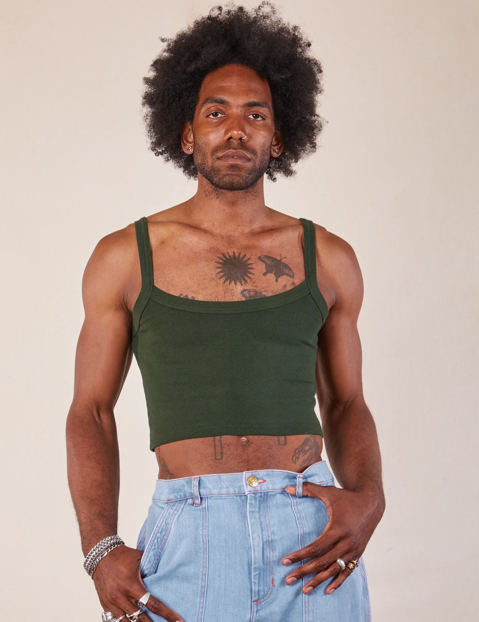 Cropped Cami - Swamp Green - Image 13