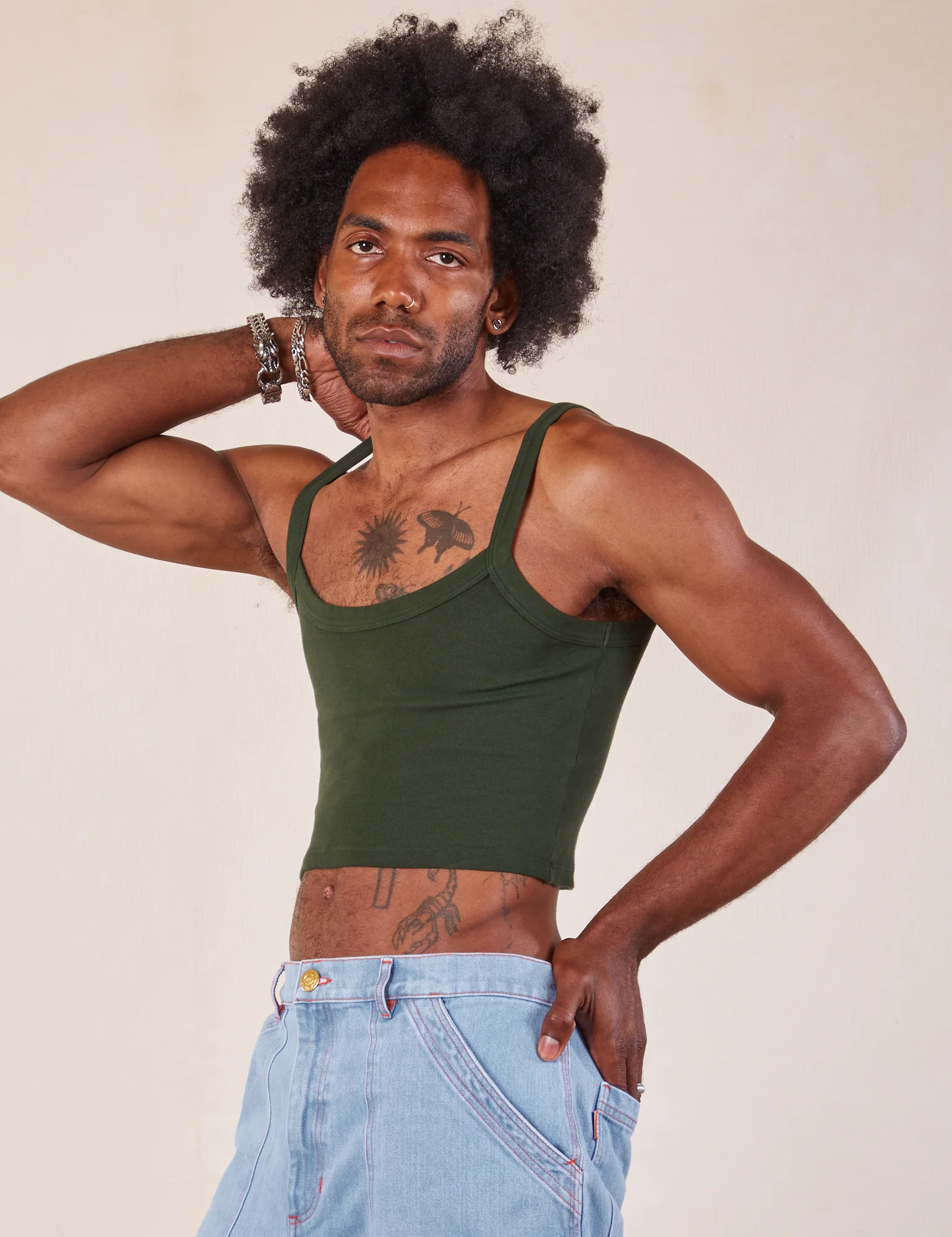 Cropped Cami - Swamp Green - Image 15