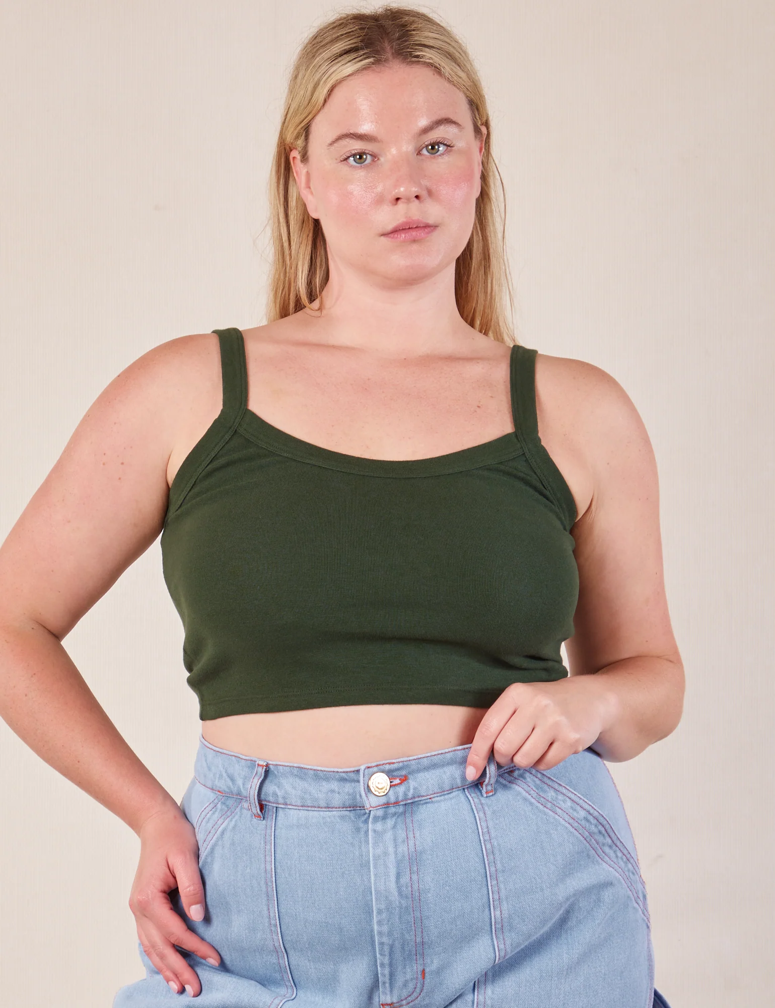 Cropped Cami - Swamp Green - Image 18