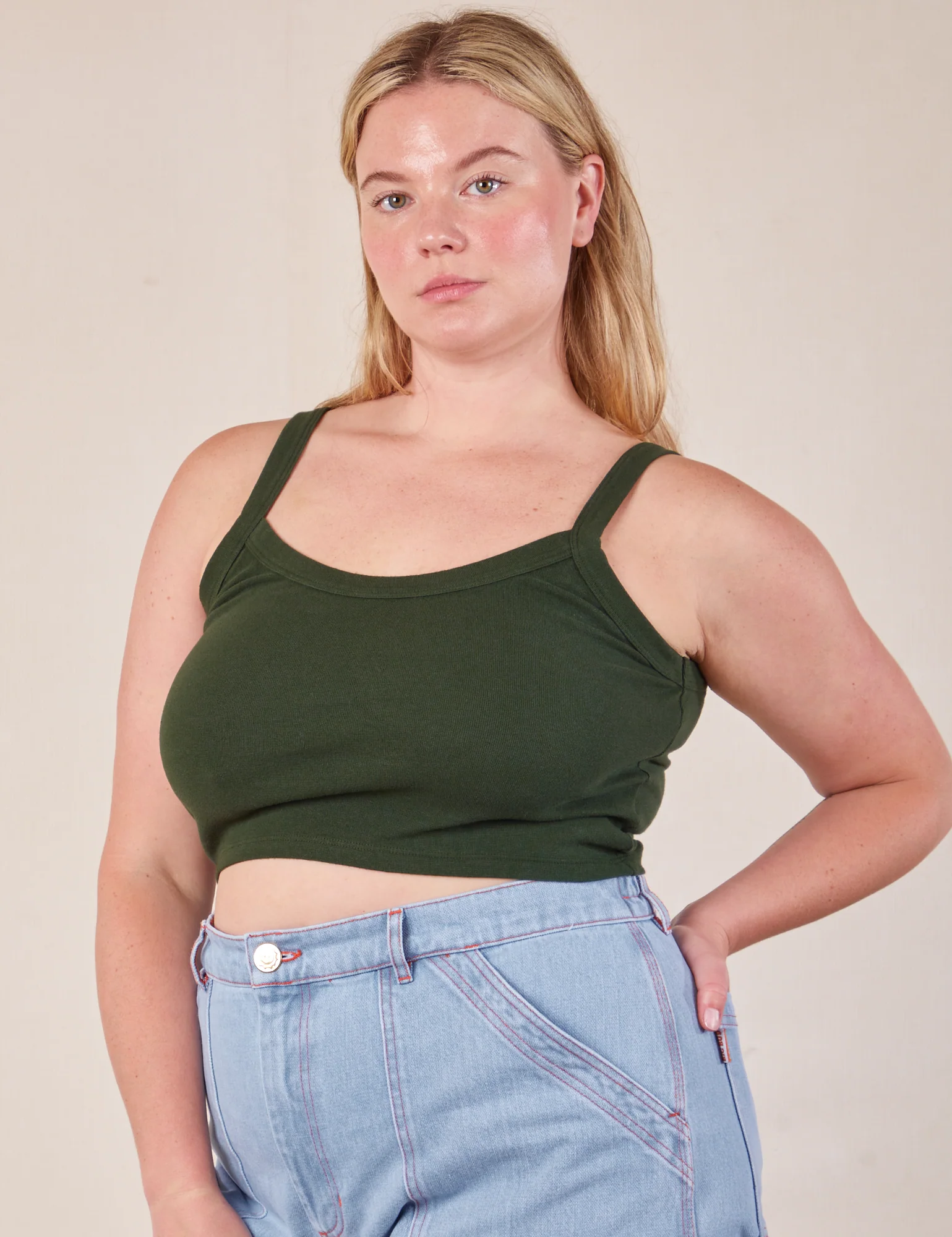 Cropped Cami - Swamp Green - Image 19