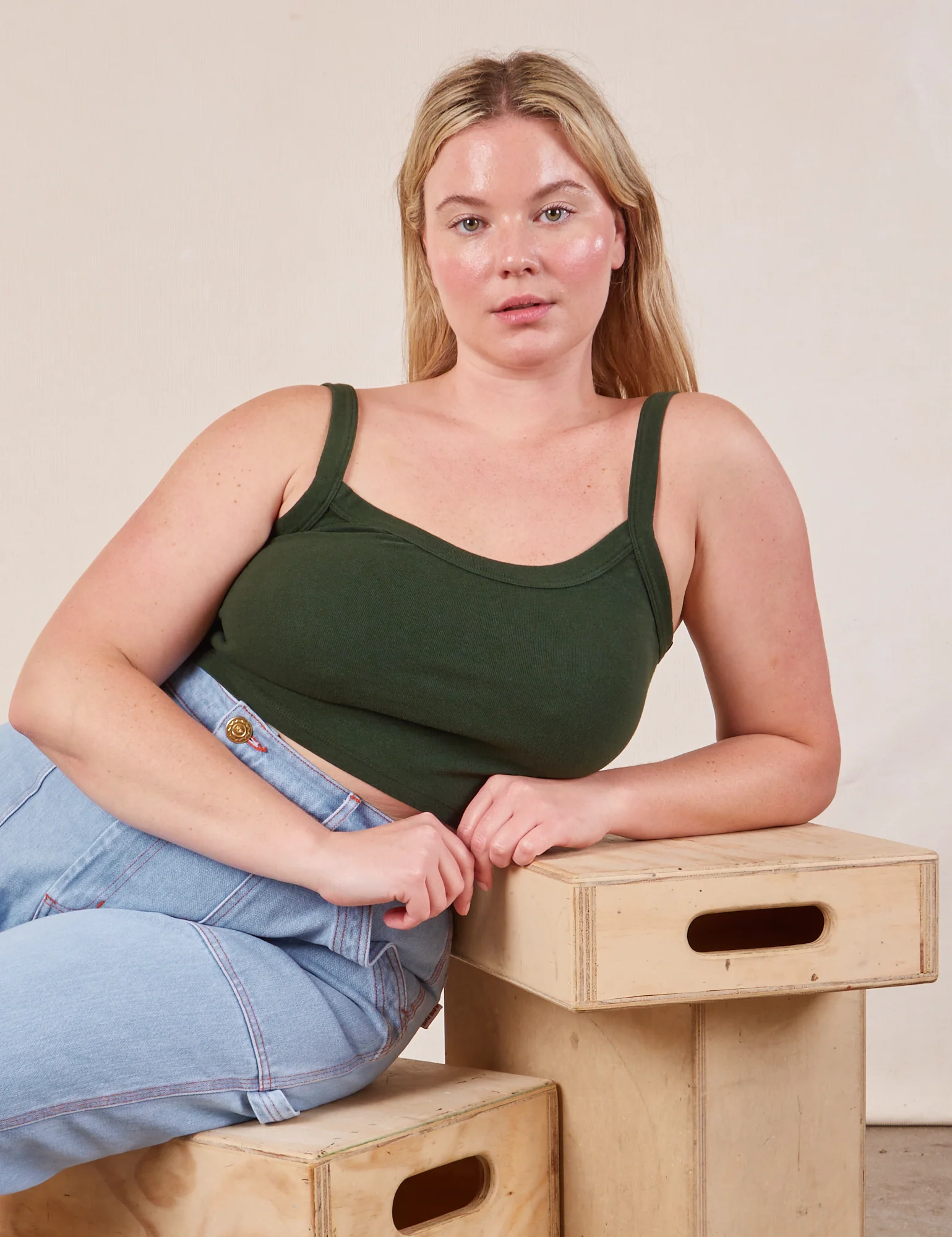 Cropped Cami - Swamp Green - Image 23