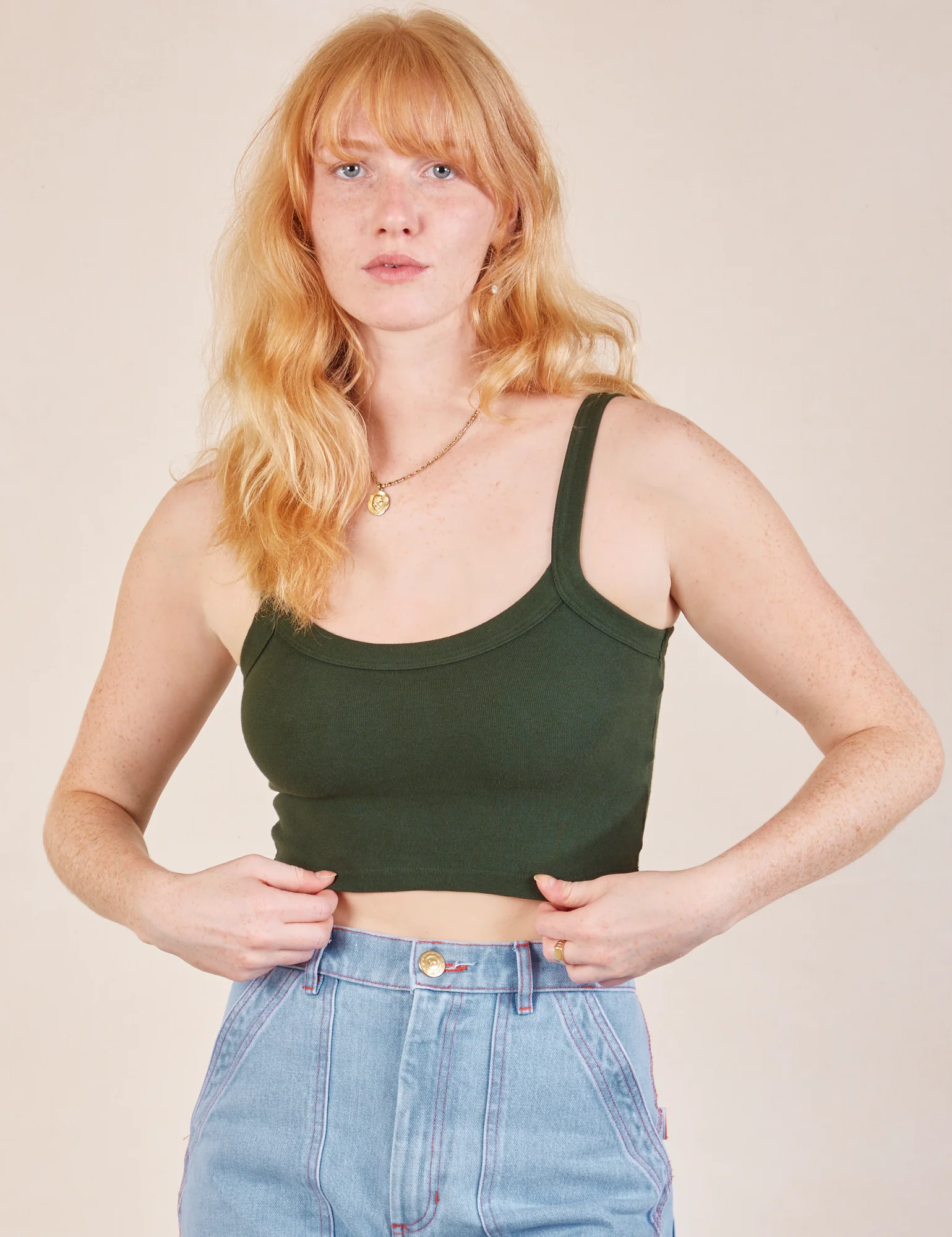 Cropped Cami - Swamp Green - Image 3