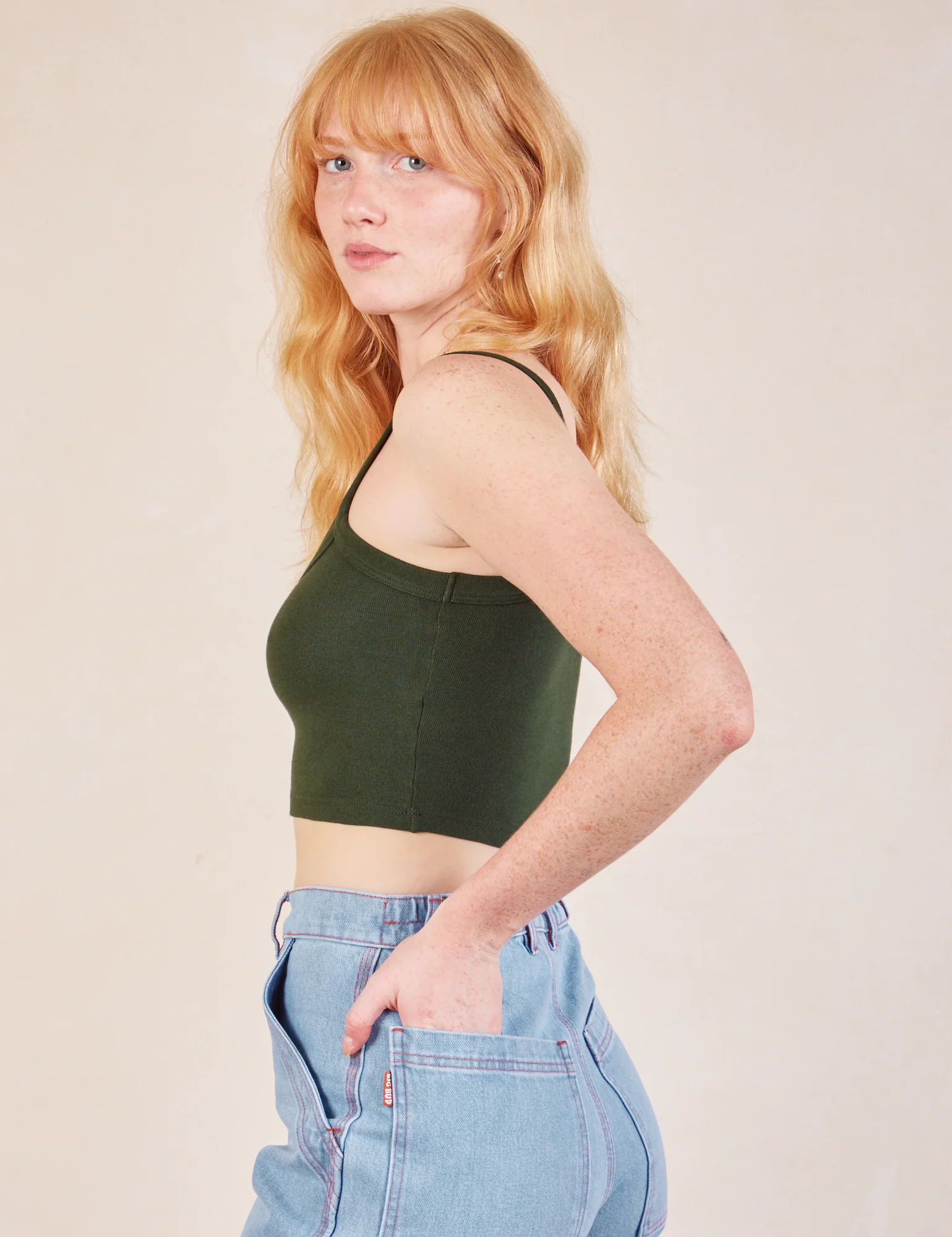 Cropped Cami - Swamp Green - Image 5