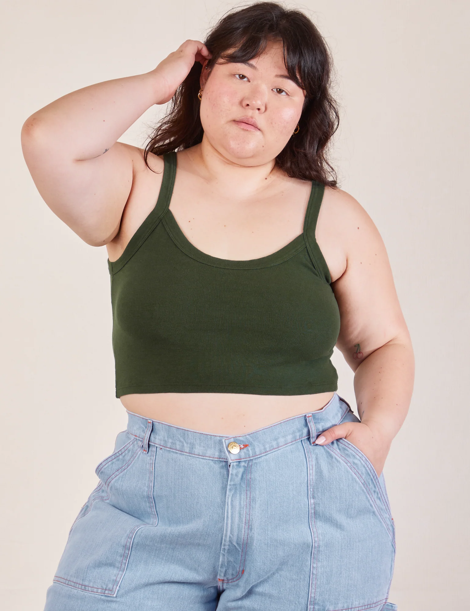 Cropped Cami - Swamp Green - Image 9
