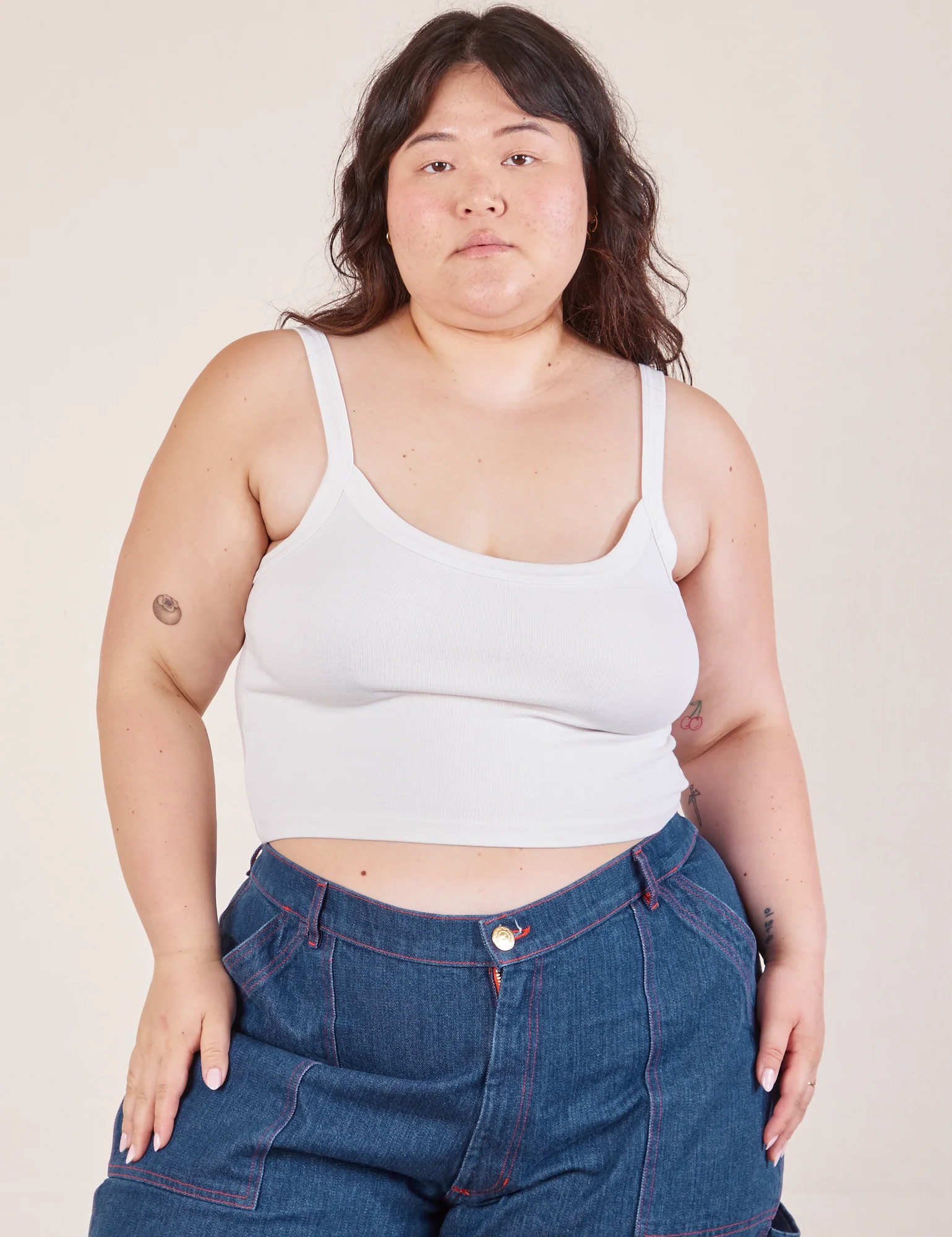 Cropped Cami - Vintage Tee White - Image 3