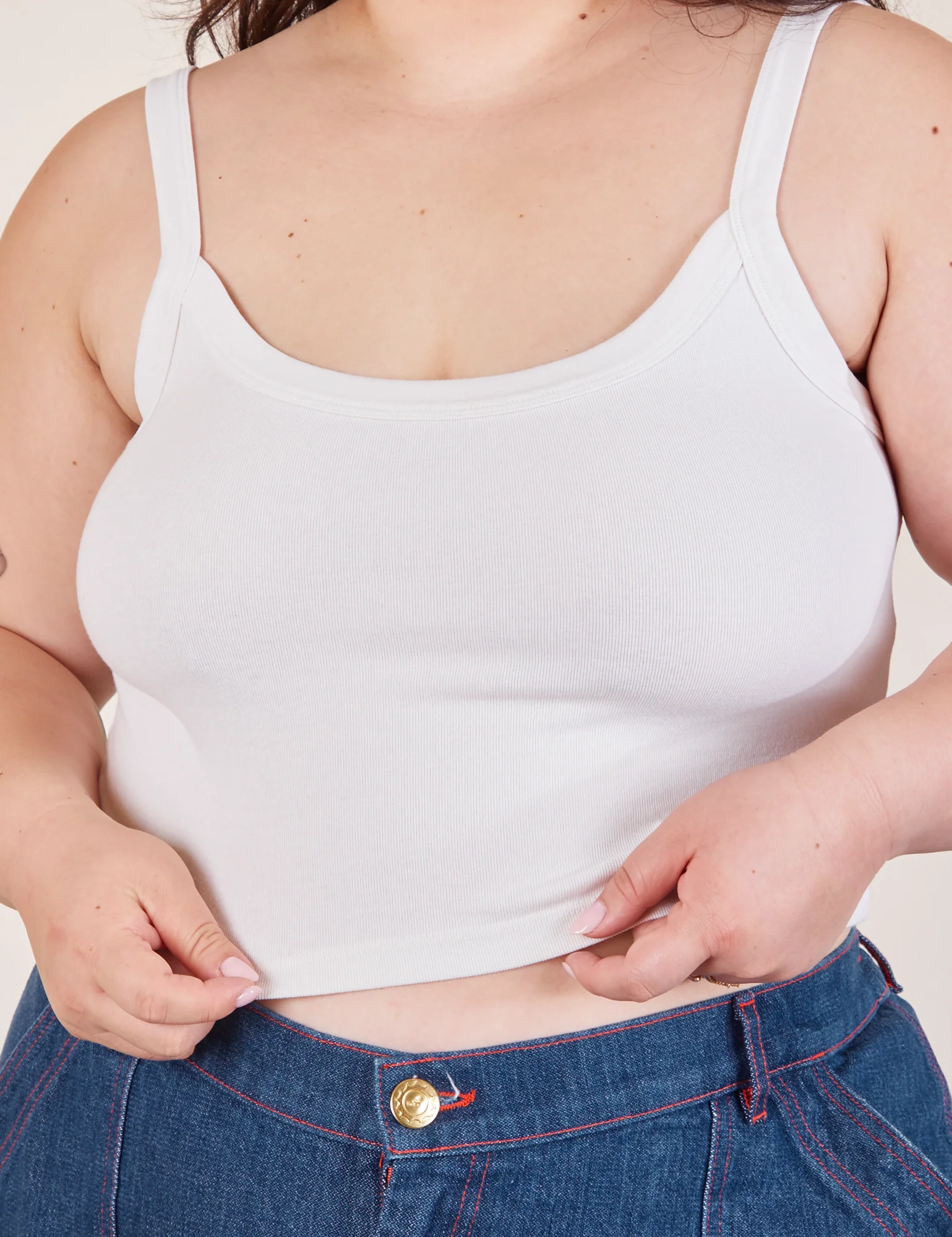 Cropped Cami - Vintage Tee White - Image 4