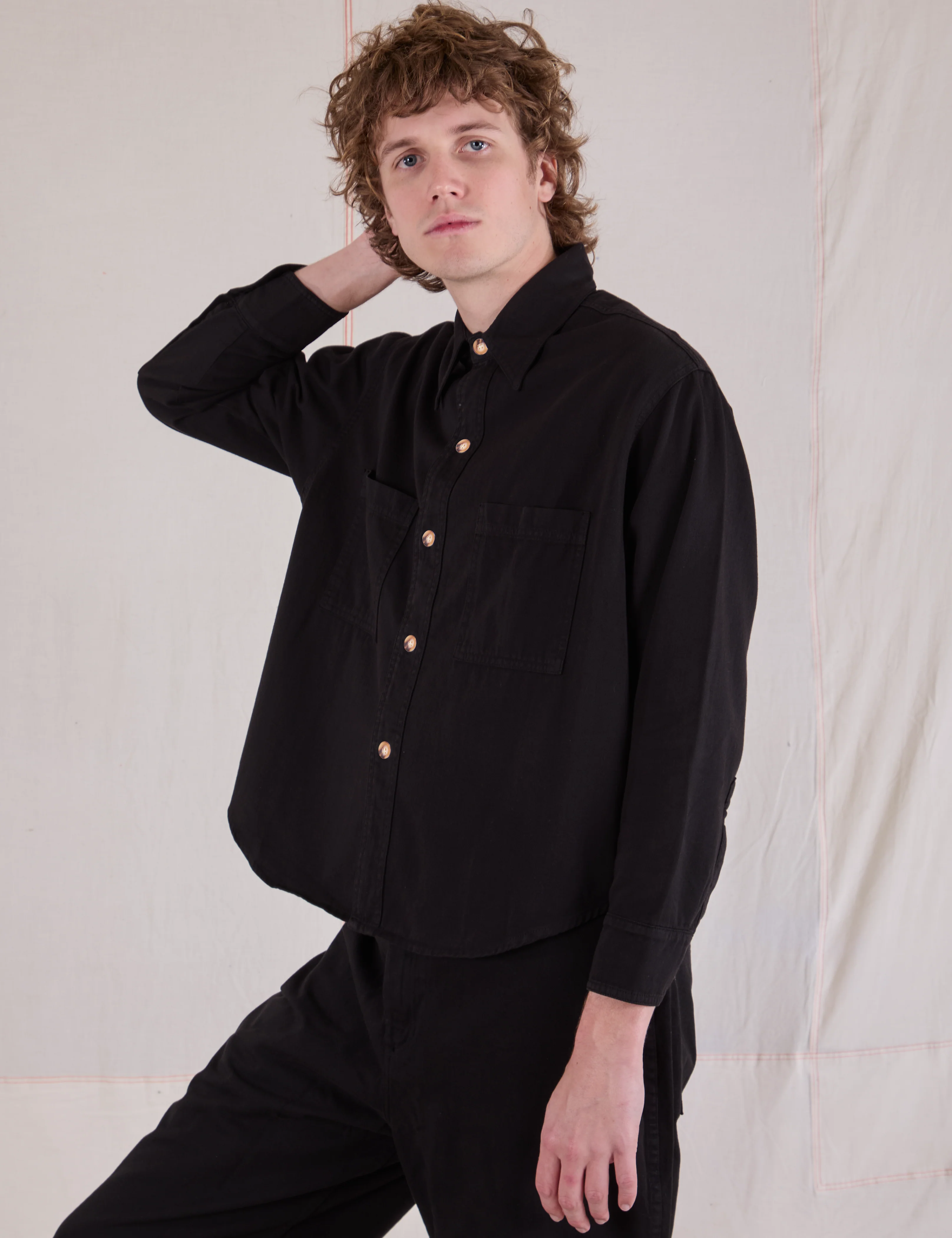 Cropped Overshirt - Basic Black - Image 18