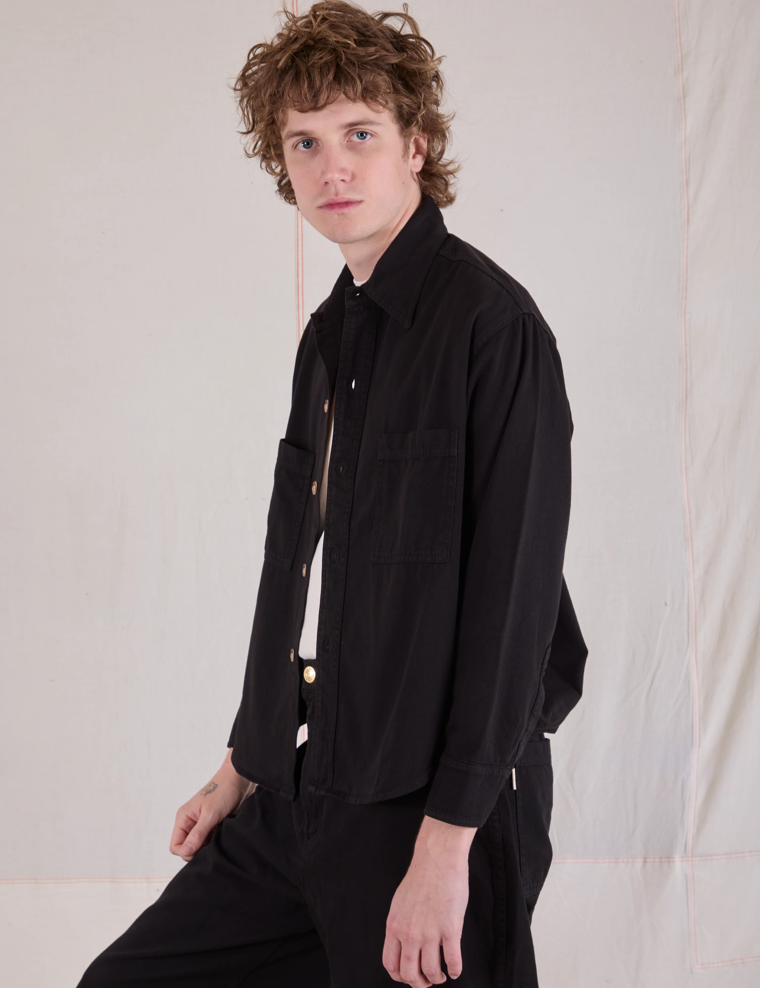 Cropped Overshirt - Basic Black - Image 22
