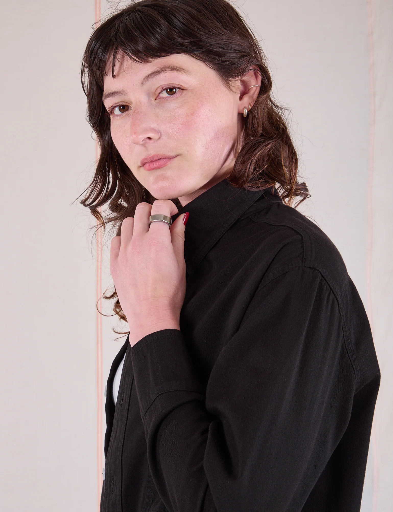 Cropped Overshirt - Basic Black - Image 5