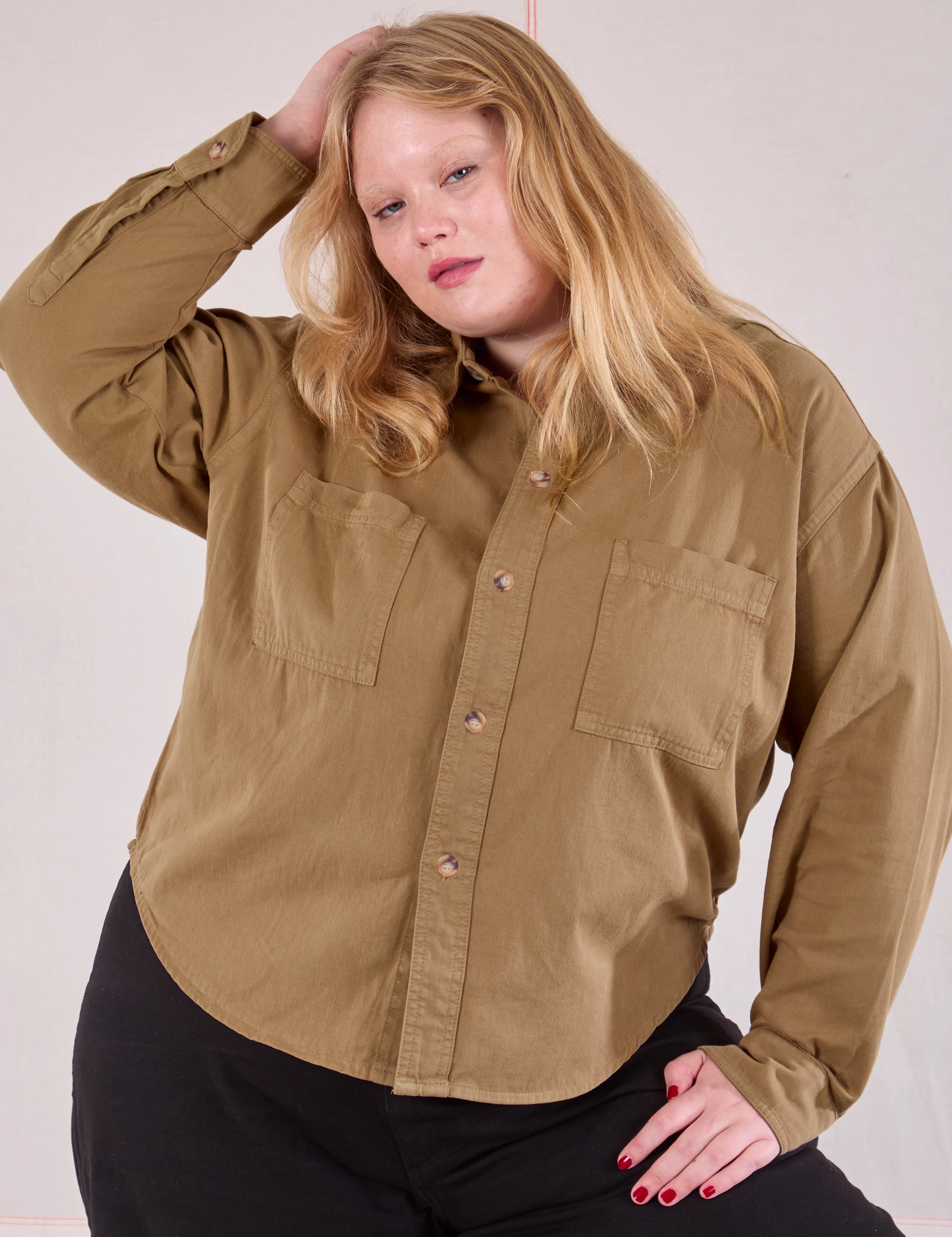 Cropped Overshirt - Desert Brown - Image 10