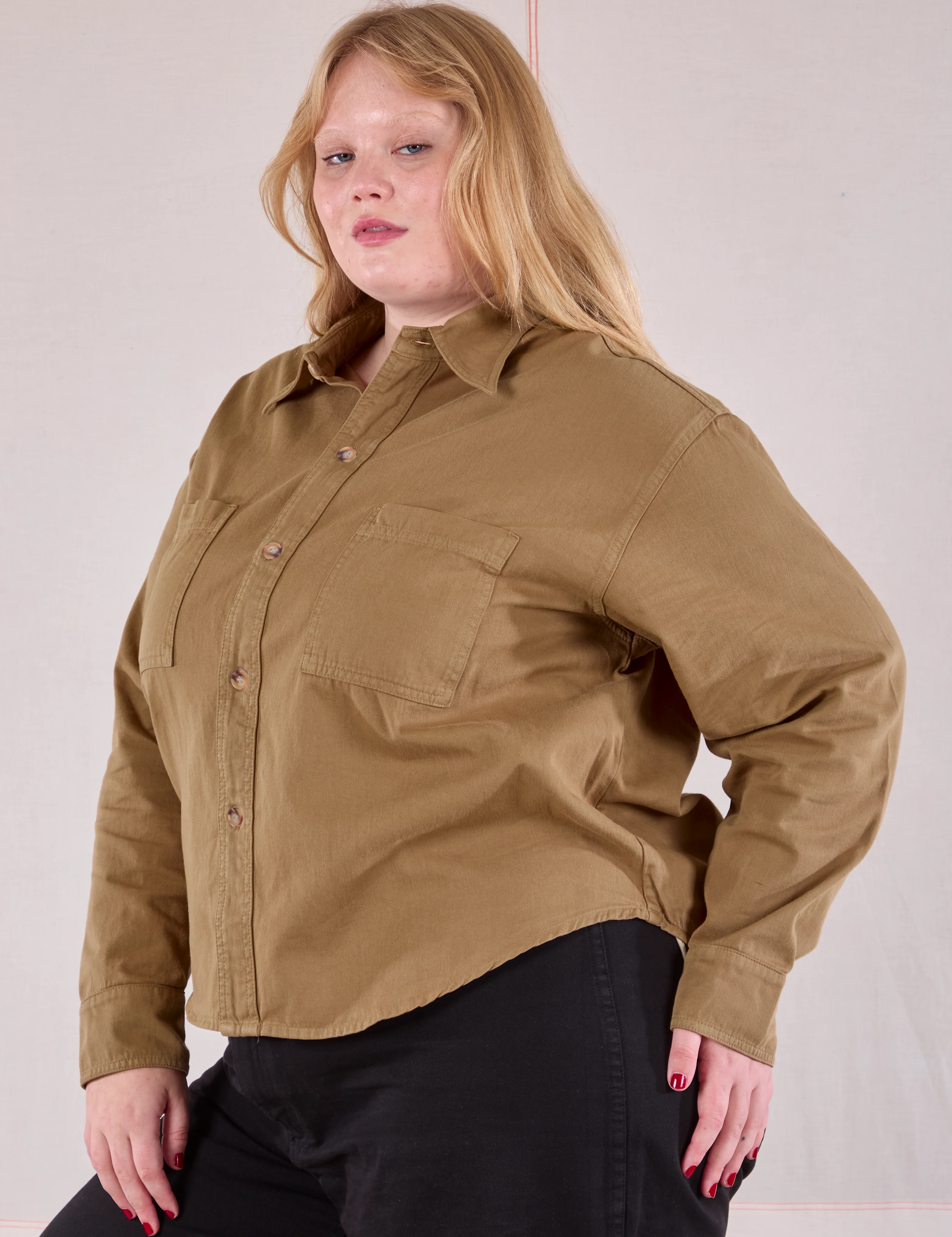 Cropped Overshirt - Desert Brown - Image 11