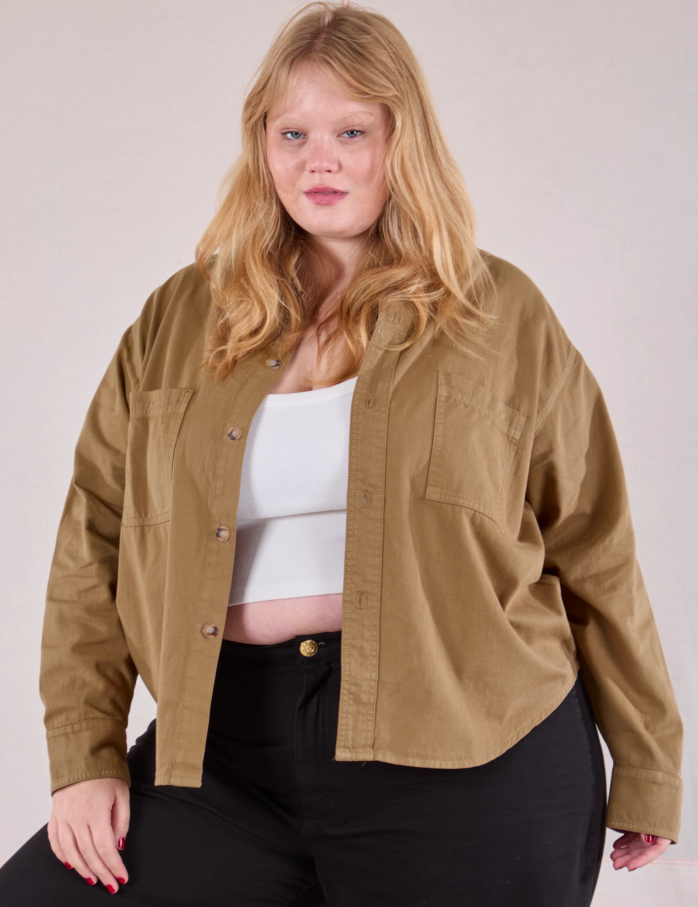 Cropped Overshirt - Desert Brown - Image 13