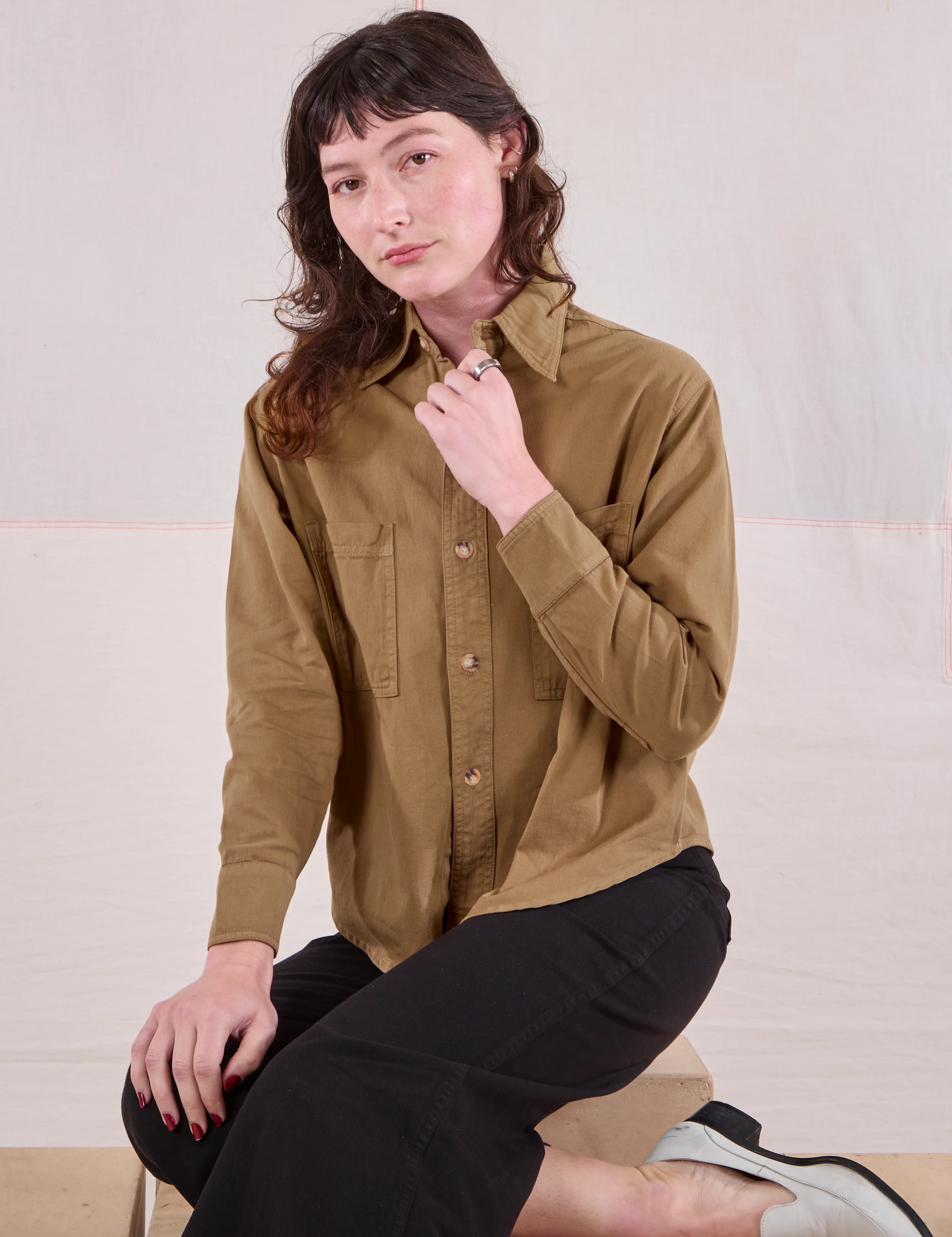 Cropped Overshirt - Desert Brown - Image 15