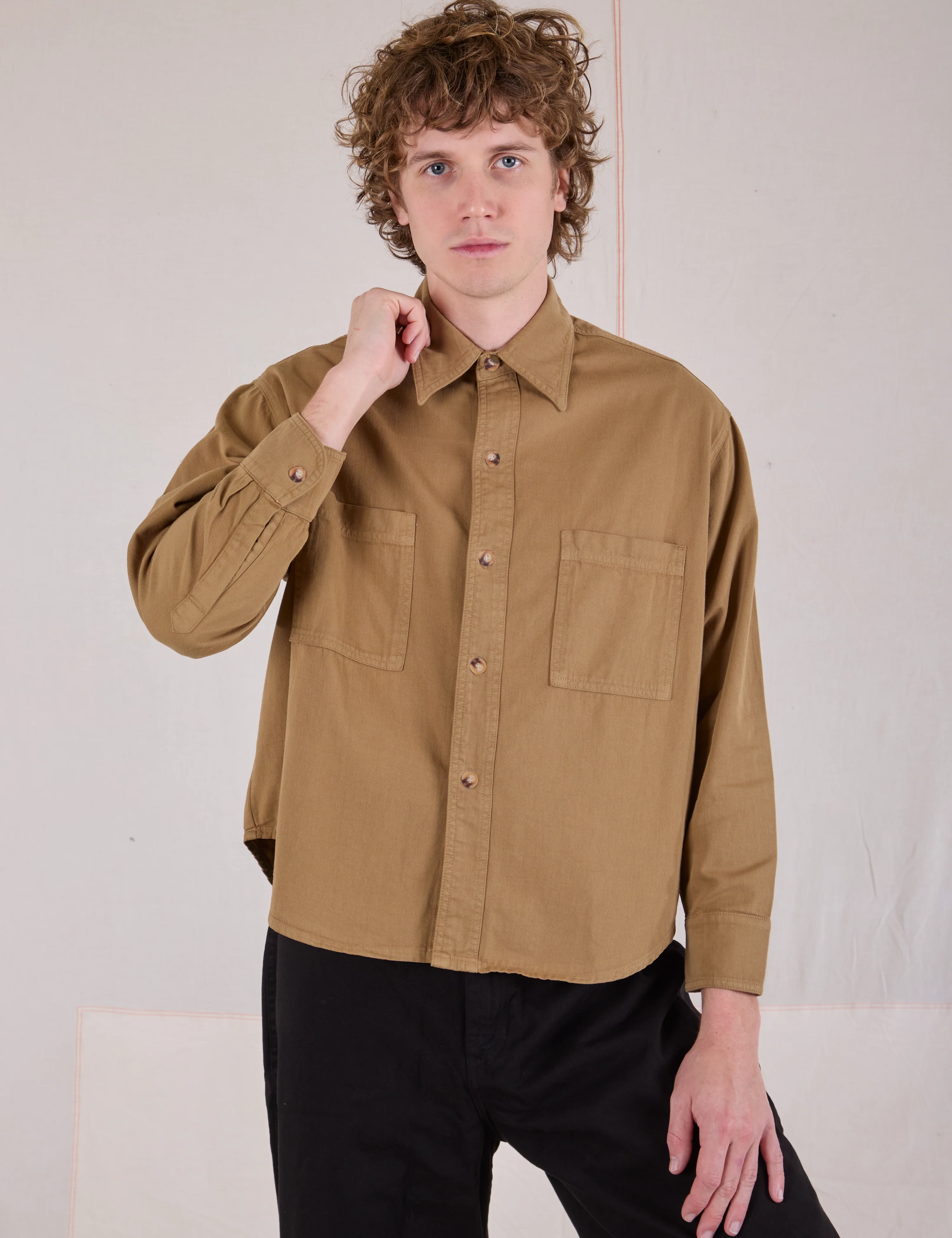 Cropped Overshirt - Desert Brown - Image 3