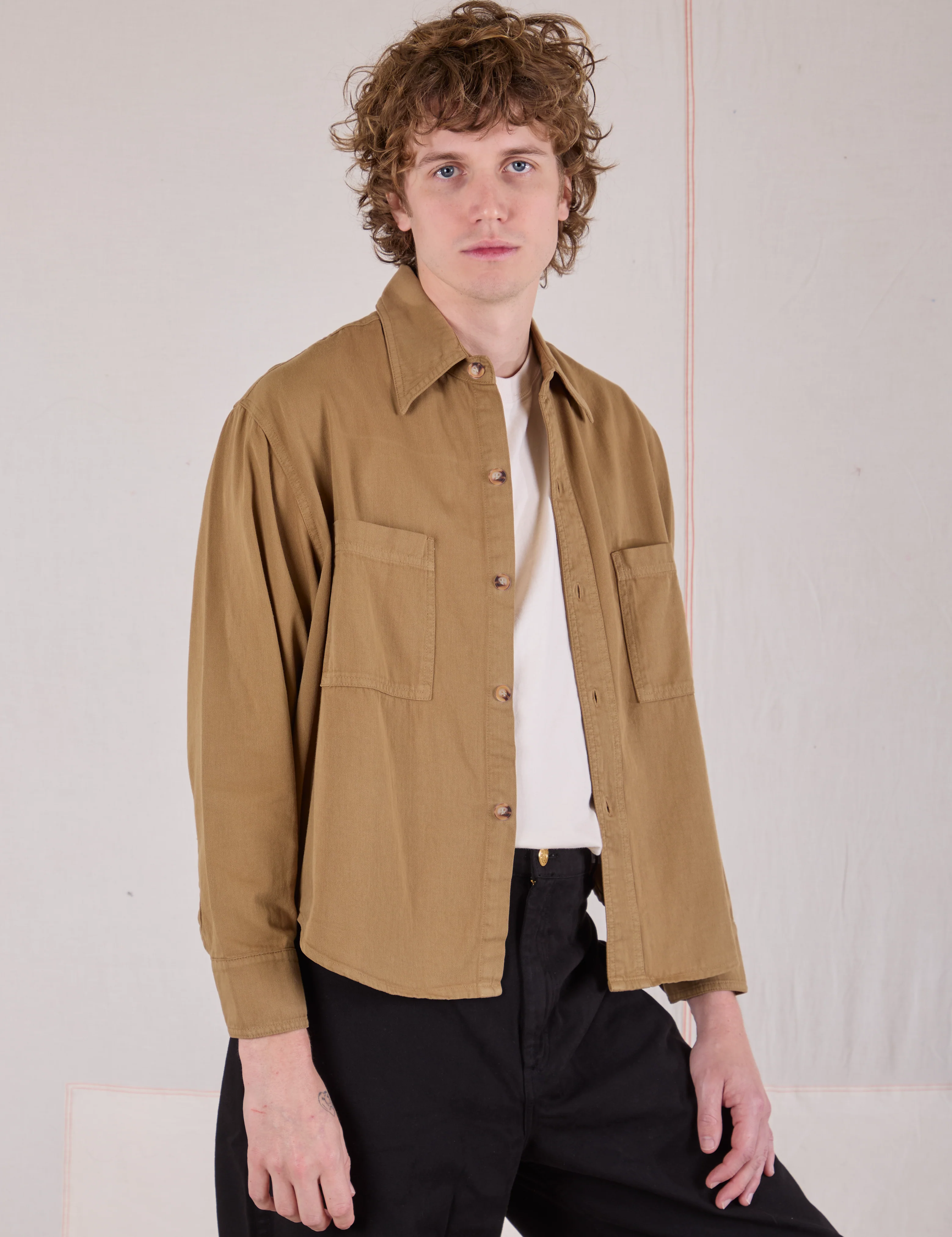 Cropped Overshirt - Desert Brown - Image 9