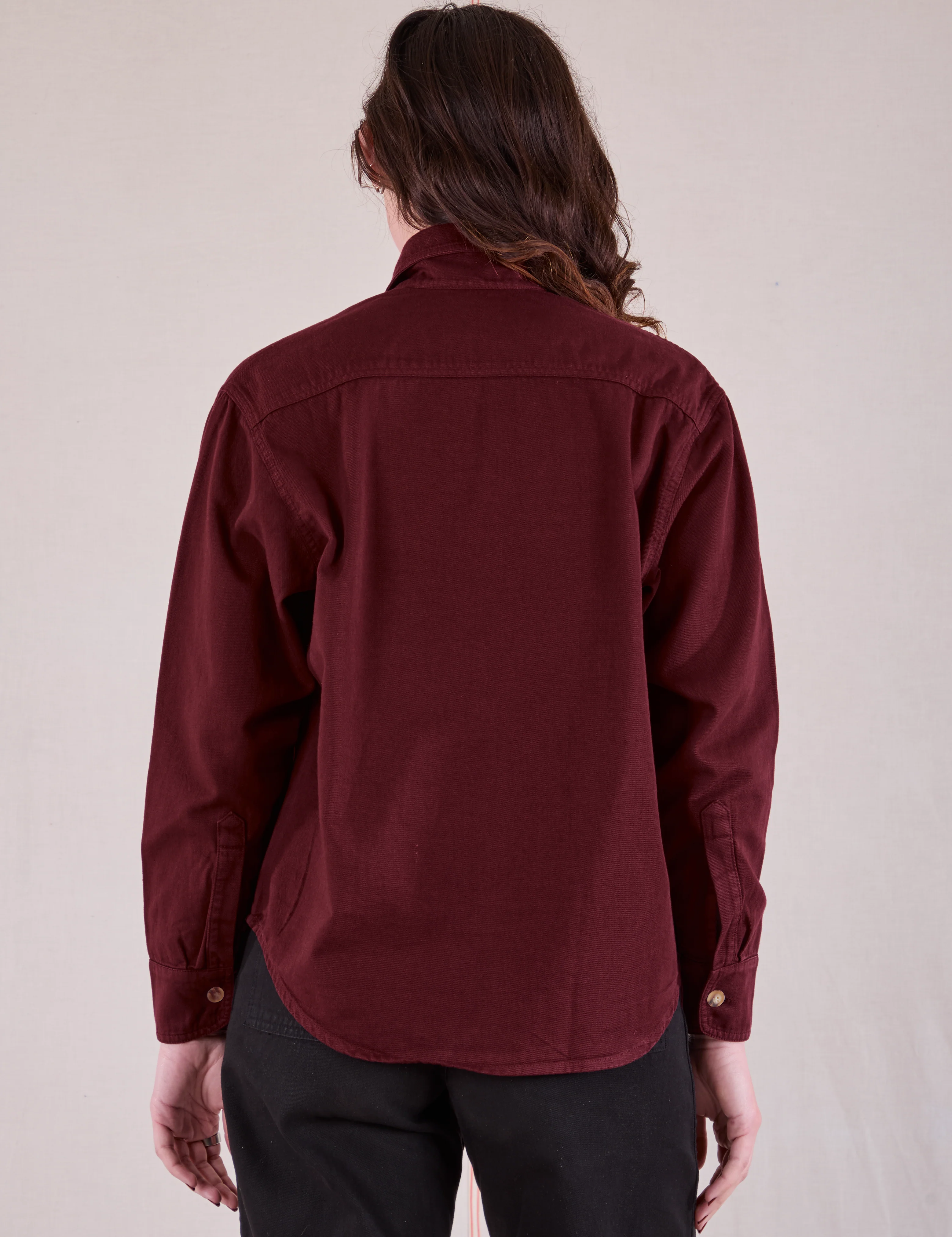 Cropped Overshirt - Red Wine - Image 22
