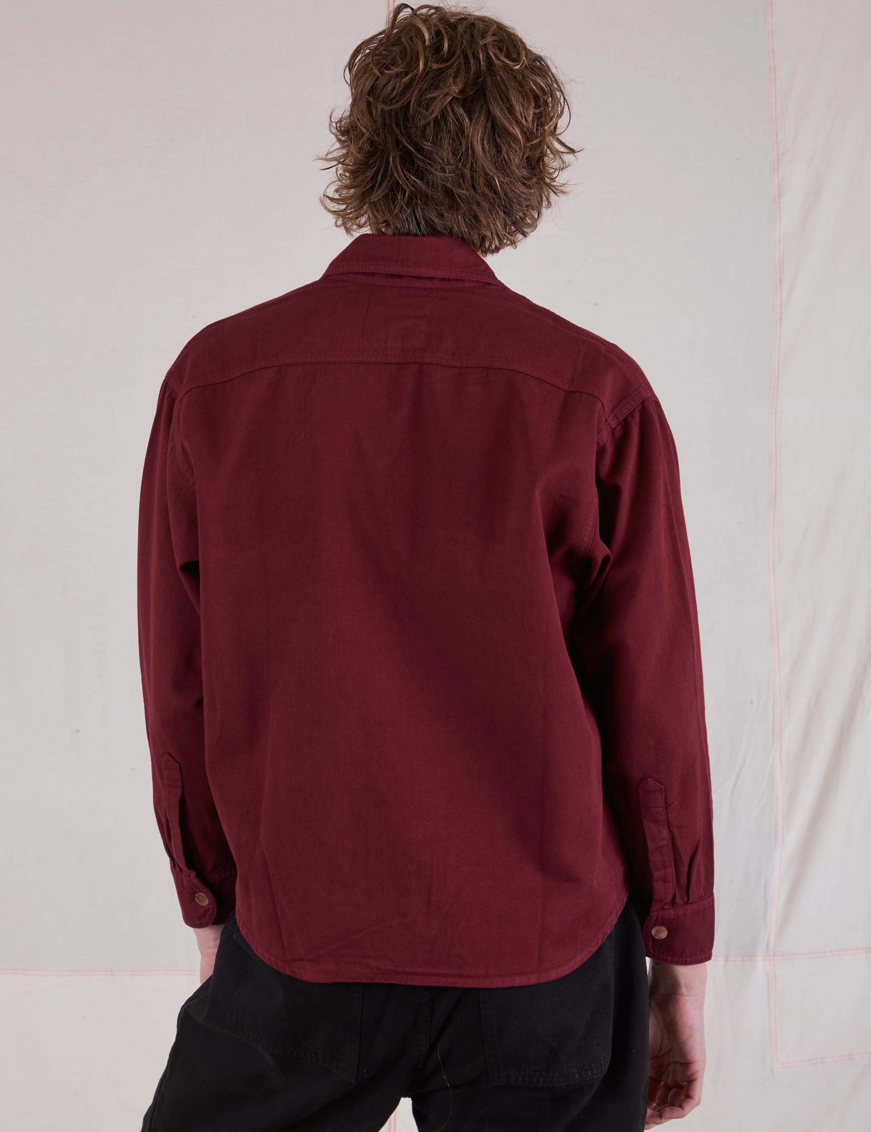 Cropped Overshirt - Red Wine - Image 5