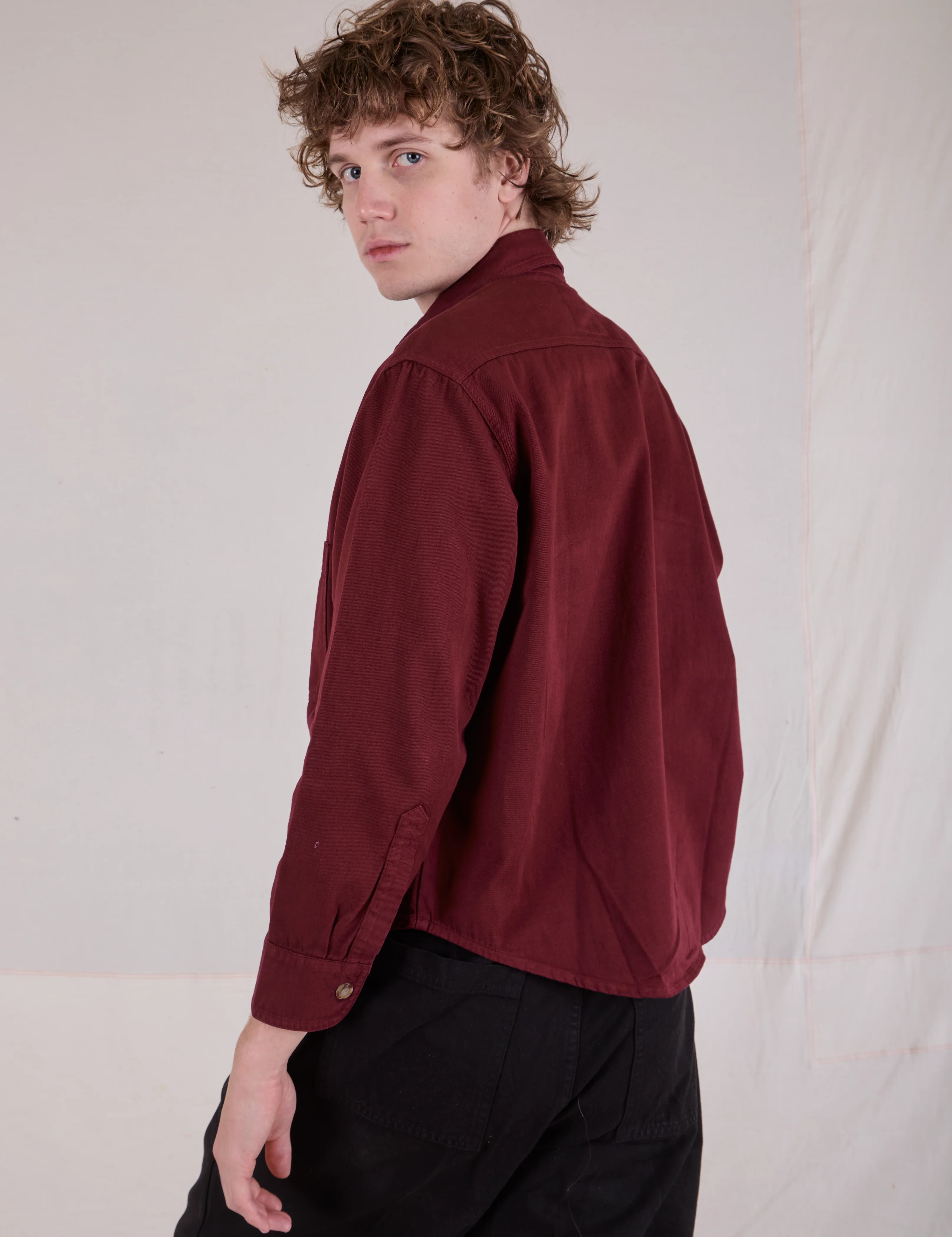 Cropped Overshirt - Red Wine - Image 6