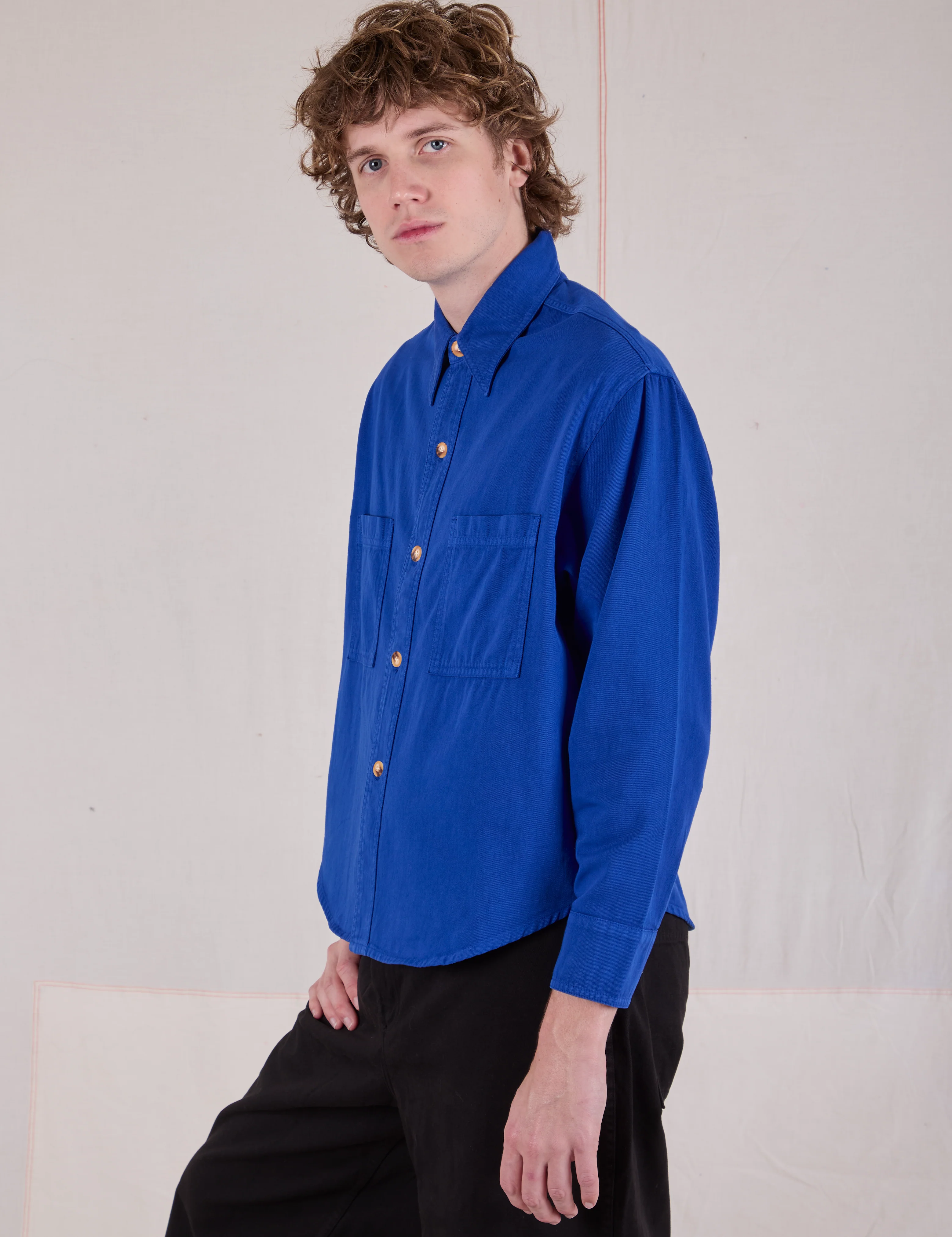 Cropped Overshirt - Royal Blue - Image 20
