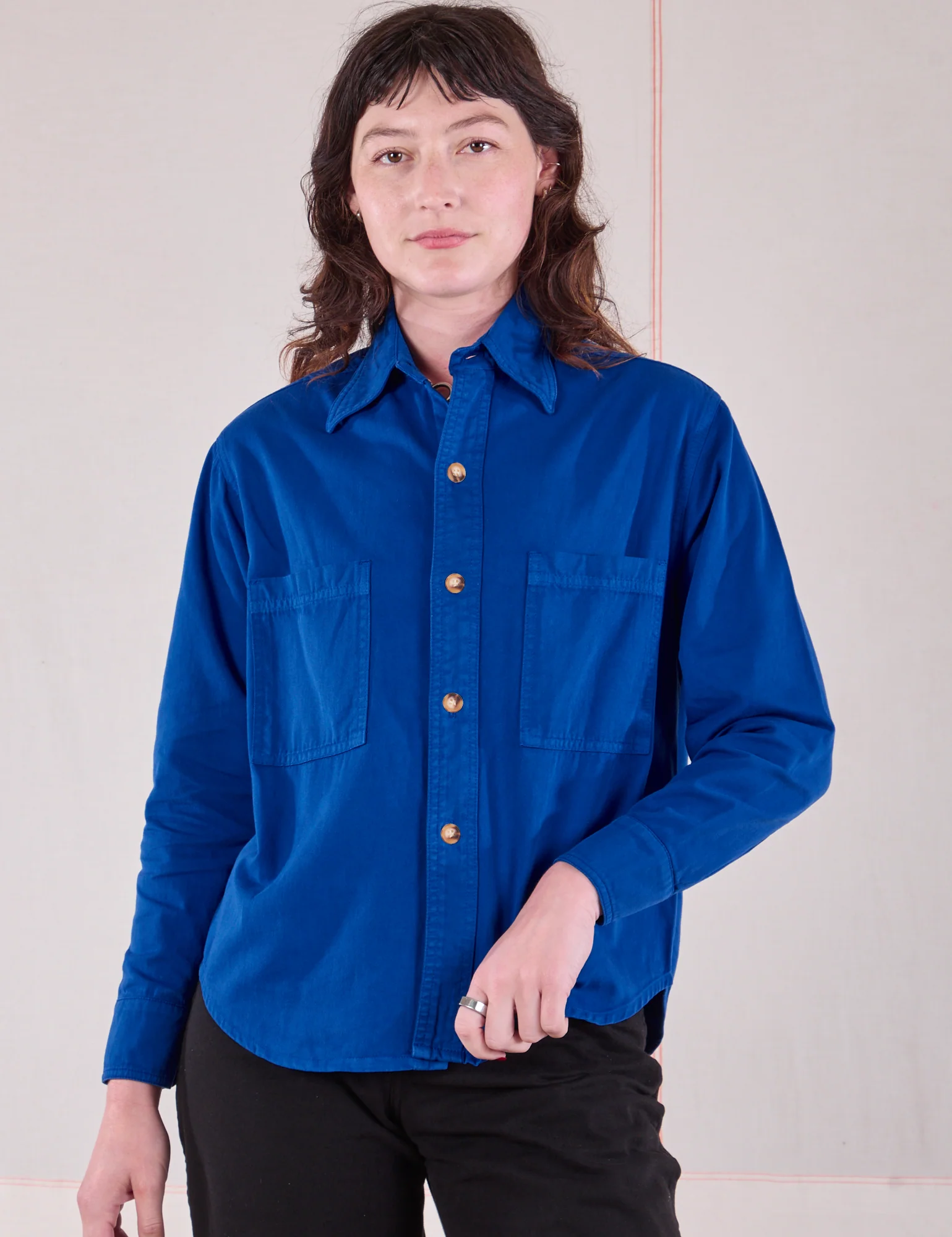 Cropped Overshirt - Royal Blue - Image 6