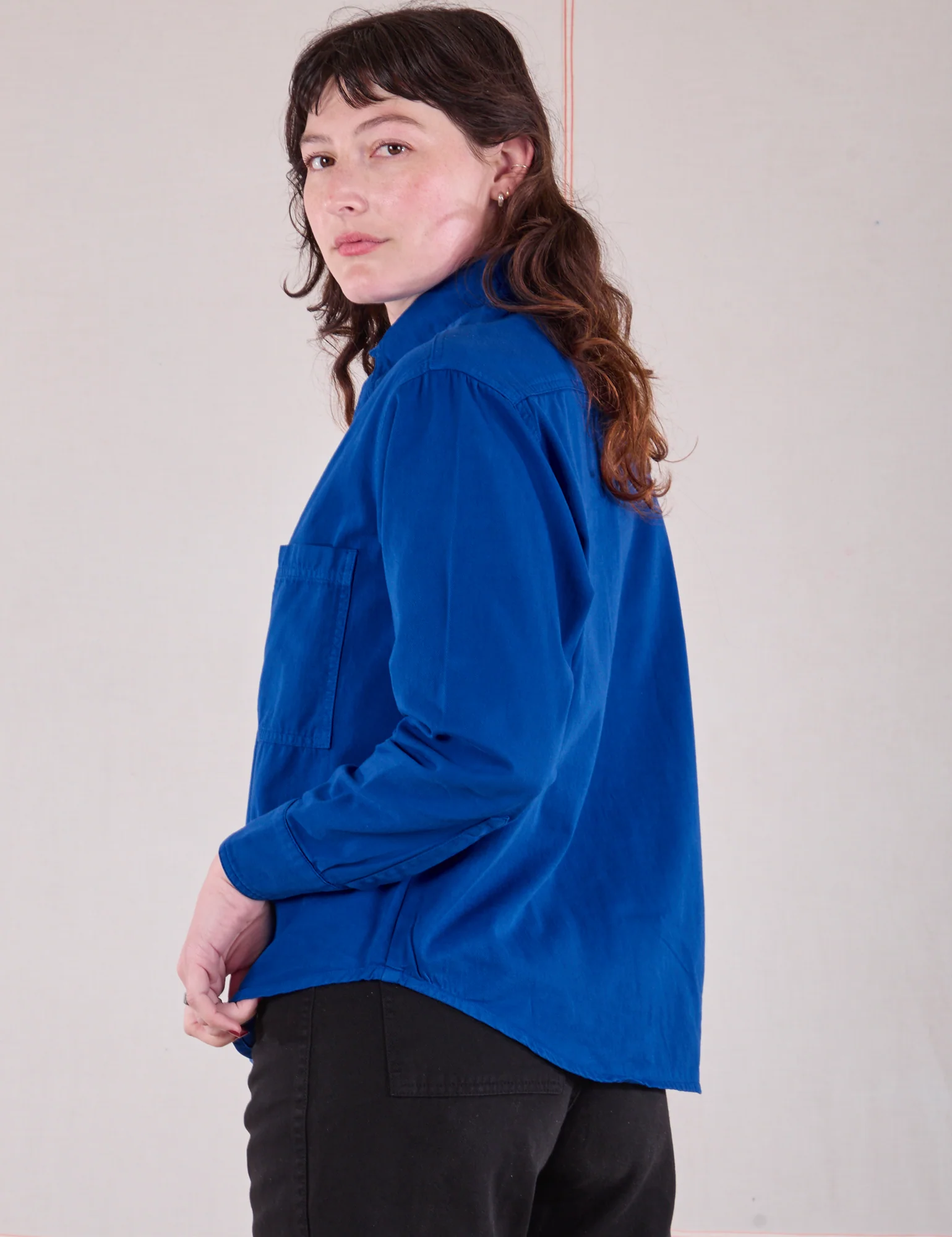 Cropped Overshirt - Royal Blue - Image 7