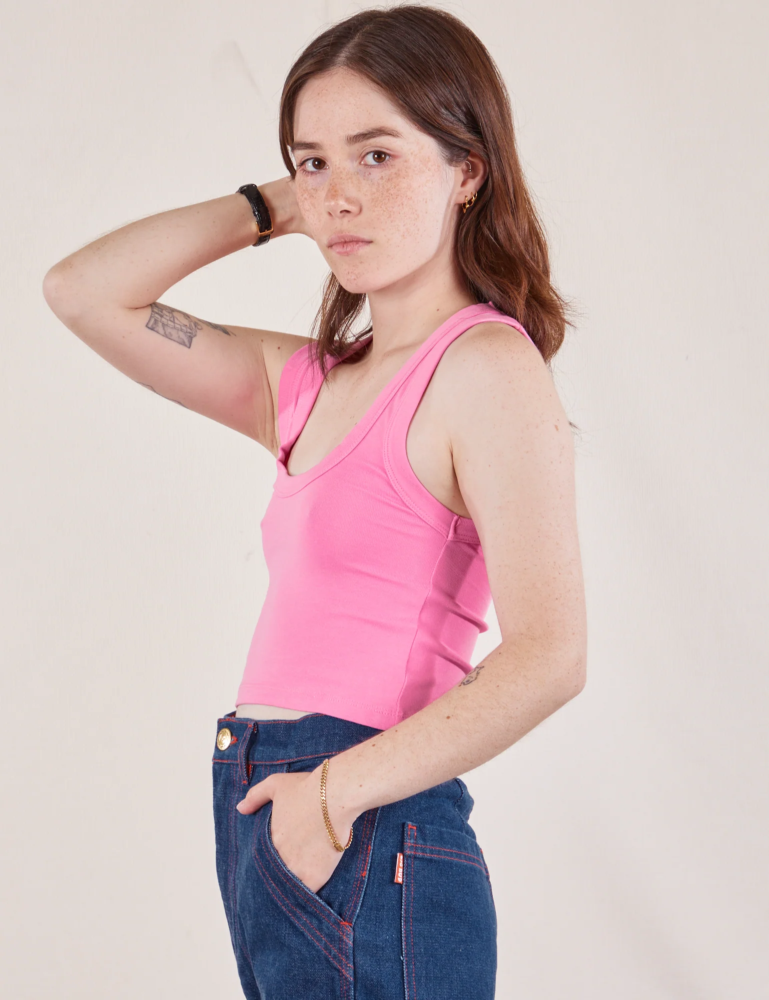 Cropped Tank Top - Bubblegum Pink - Image 13