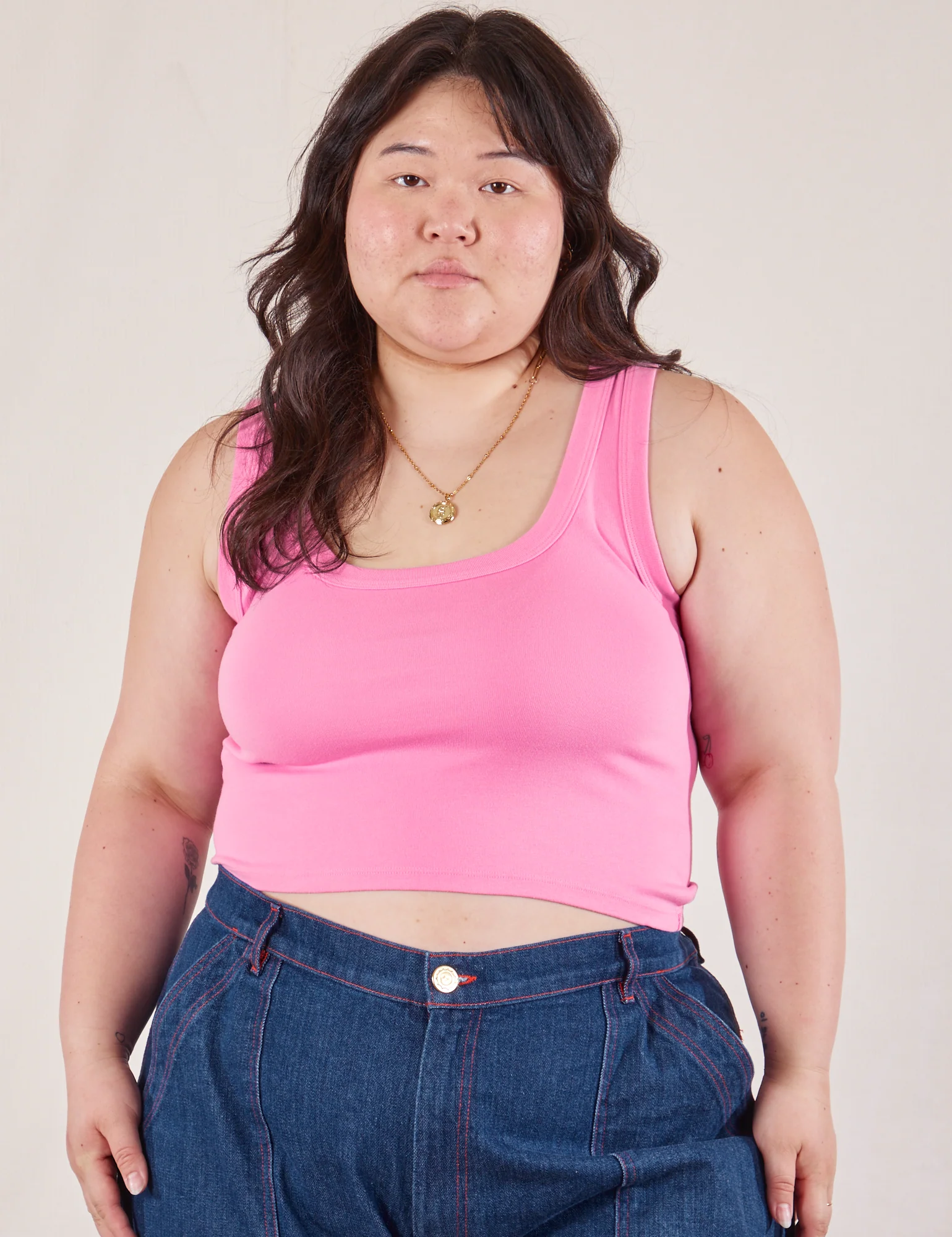 Cropped Tank Top - Bubblegum Pink - Image 15