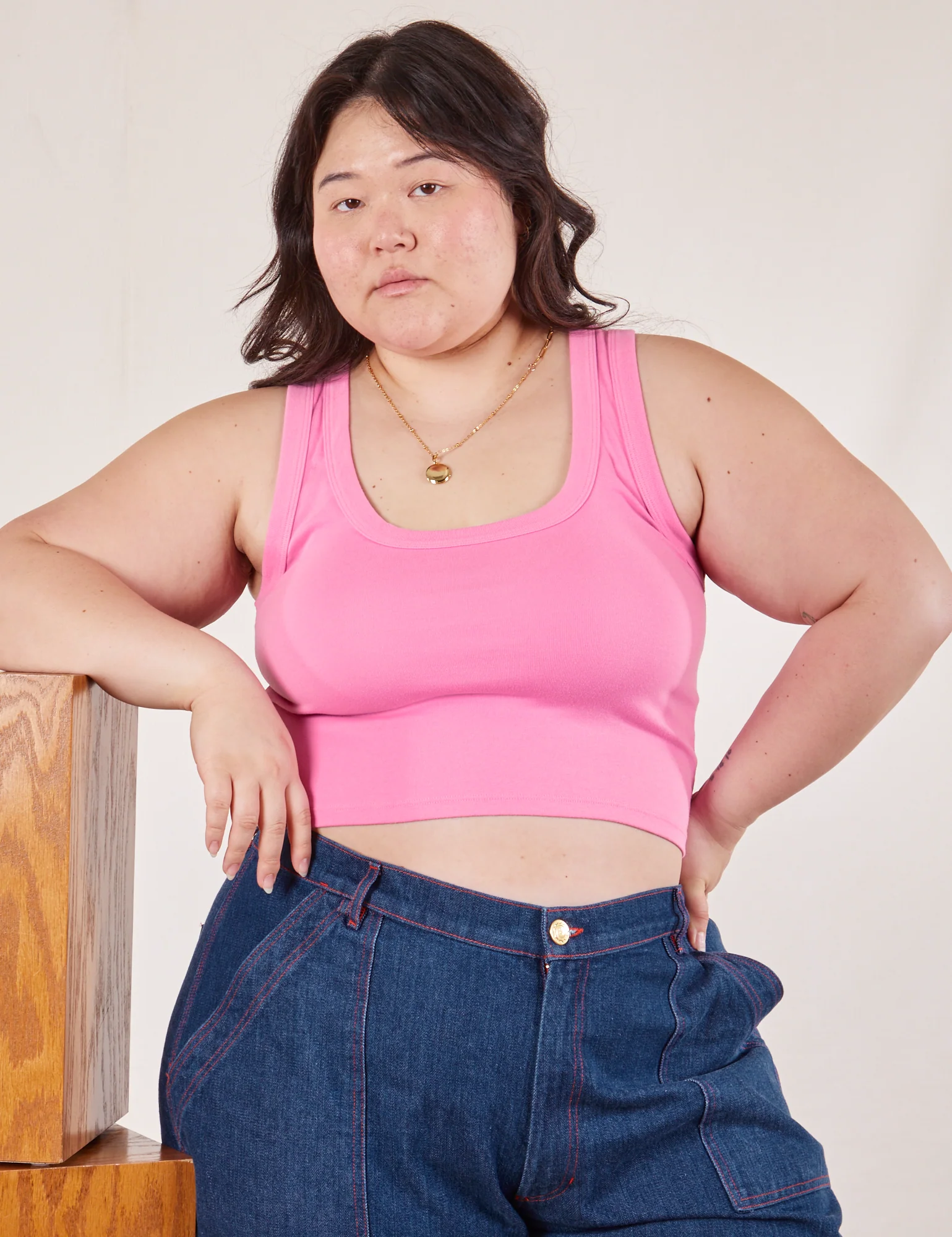 Cropped Tank Top - Bubblegum Pink - Image 20