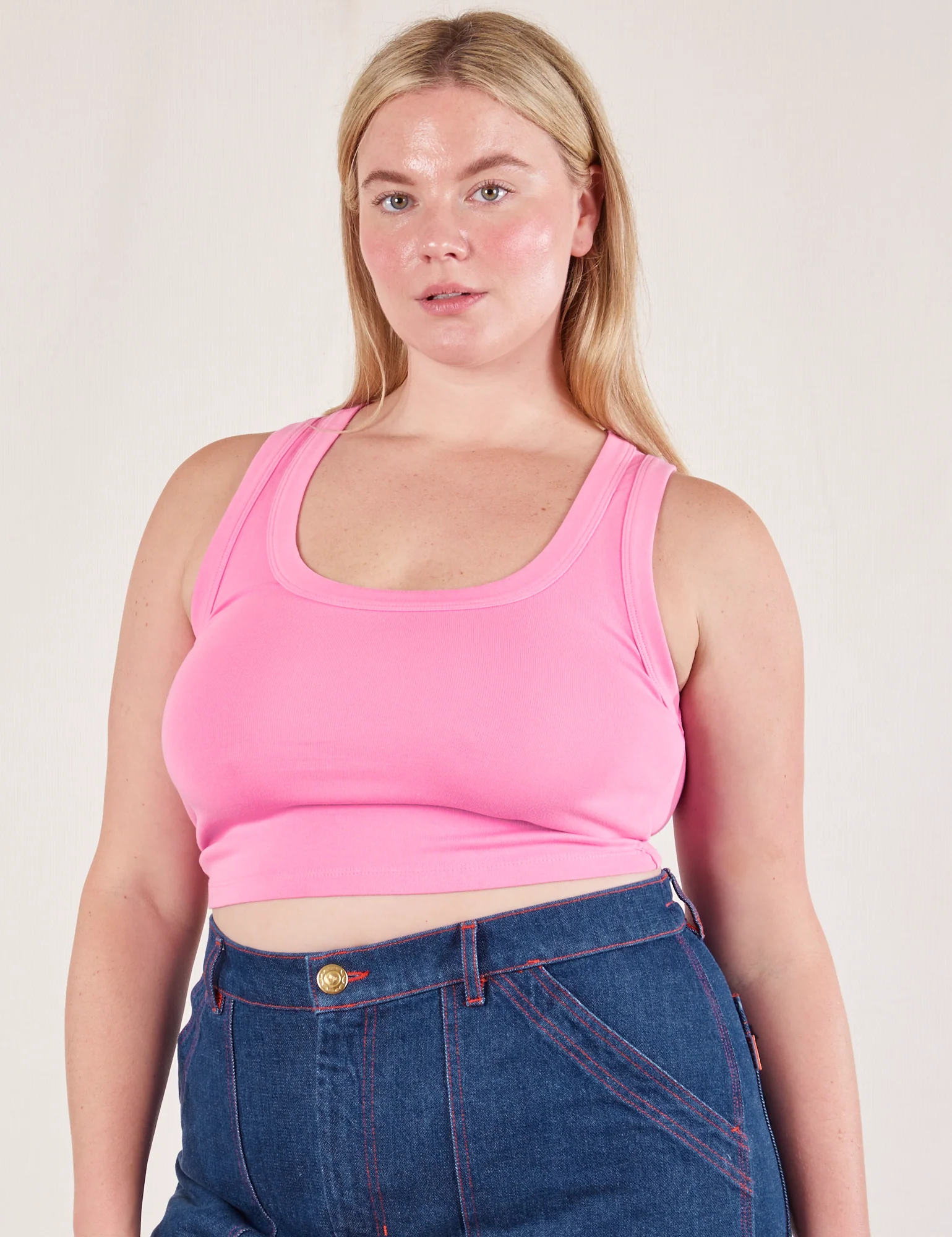 Cropped Tank Top - Bubblegum Pink - Image 3