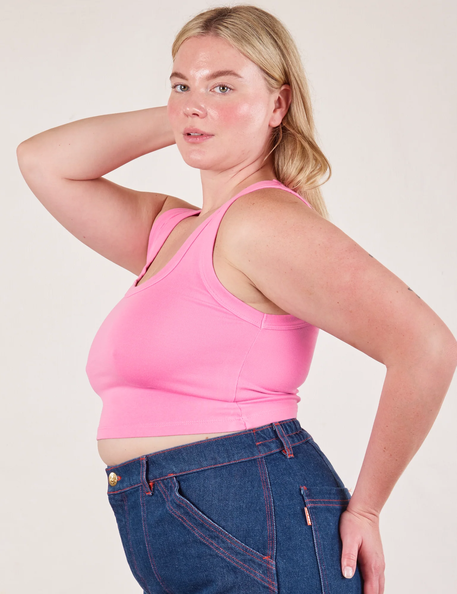 Cropped Tank Top - Bubblegum Pink - Image 5