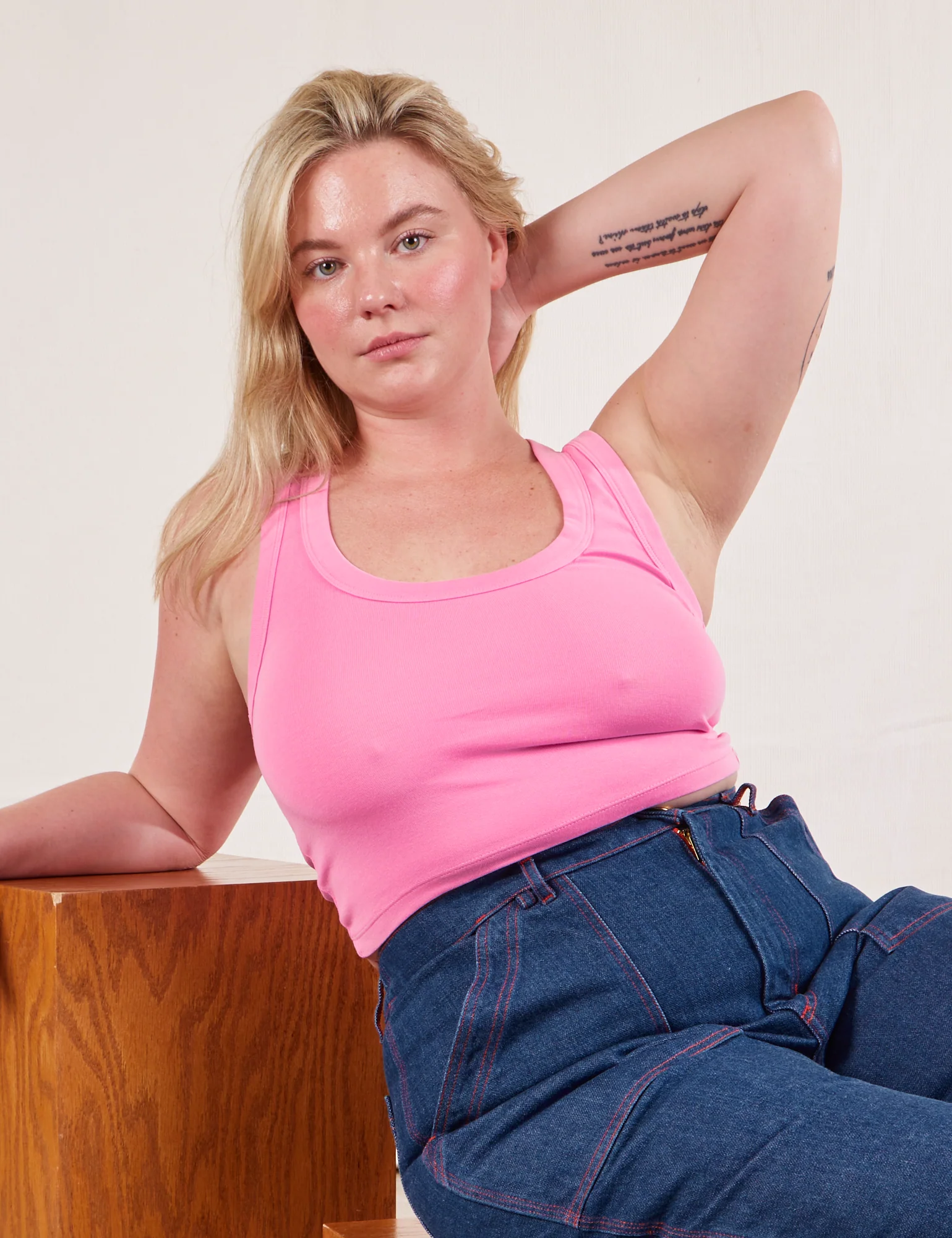 Cropped Tank Top - Bubblegum Pink - Image 8