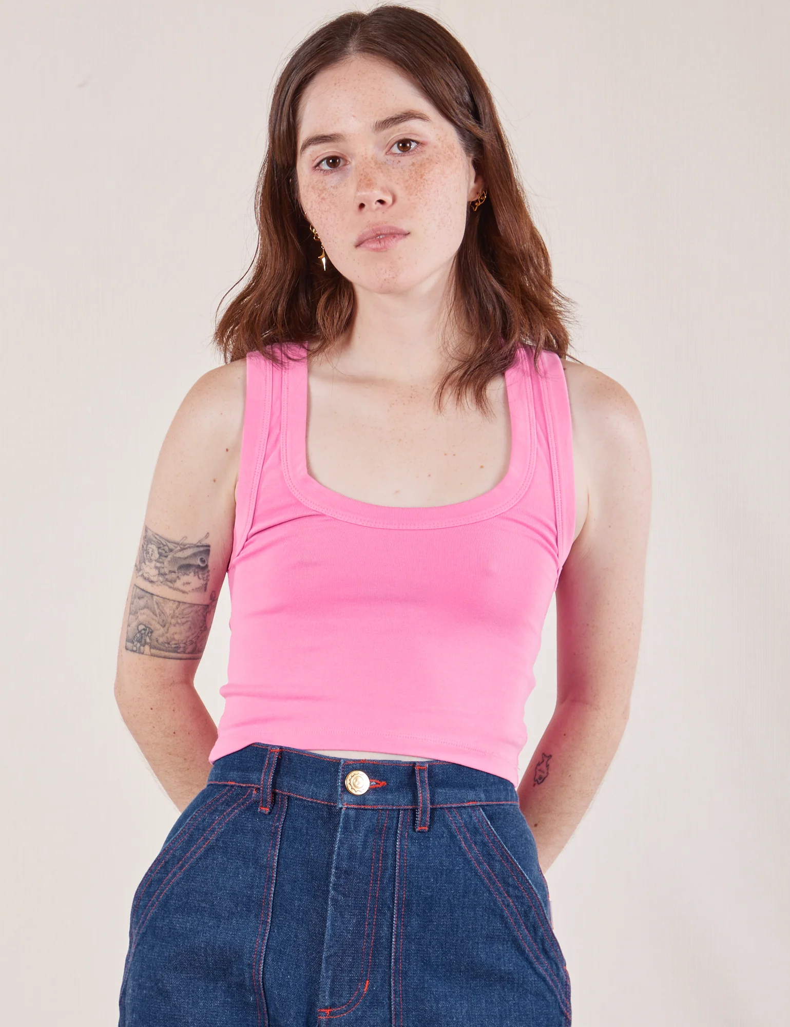 Cropped Tank Top - Bubblegum Pink - Image 9