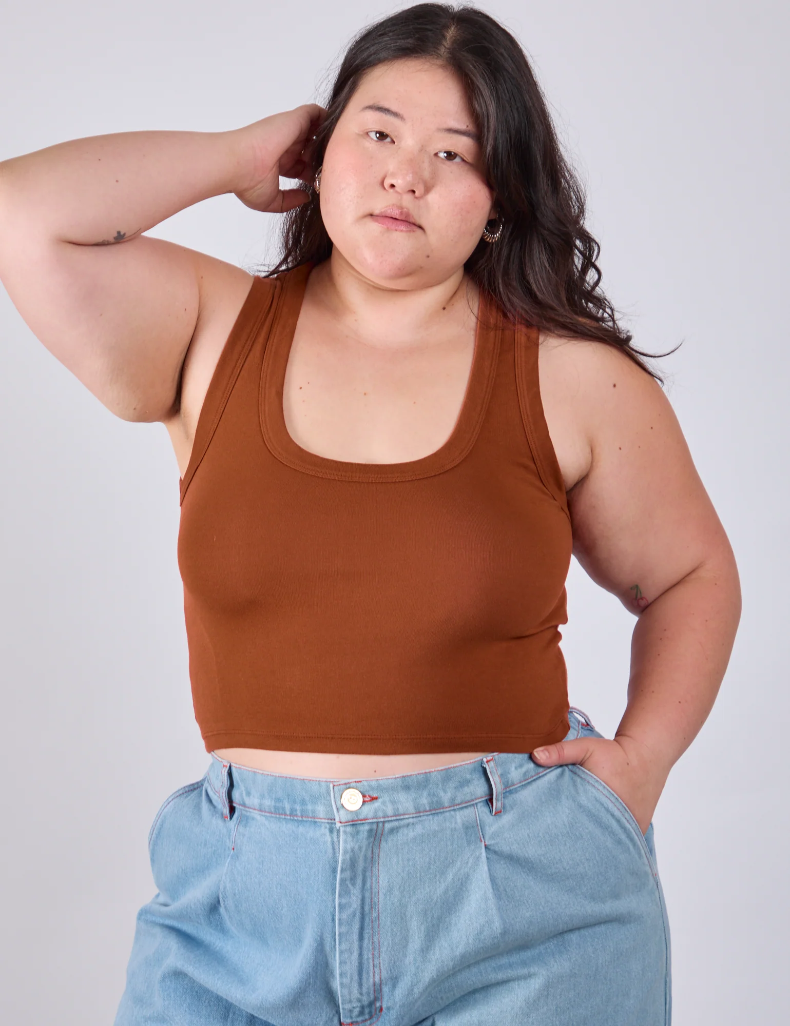 Cropped Tank Top - Burnt Terracotta - Image 10