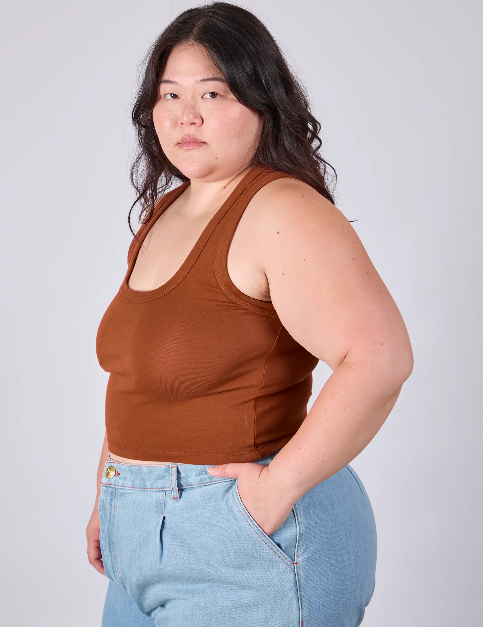 Cropped Tank Top - Burnt Terracotta - Image 13