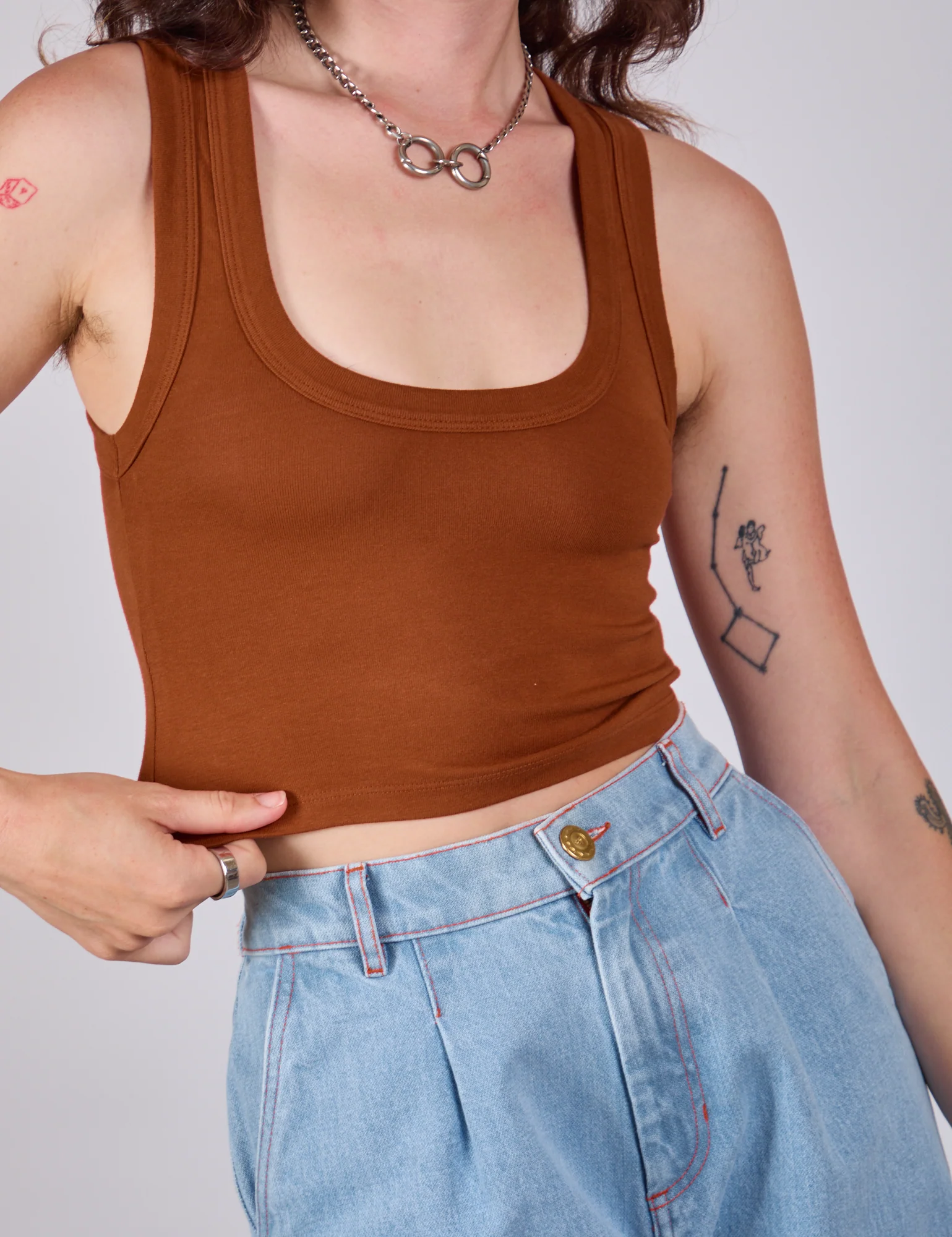 Cropped Tank Top - Burnt Terracotta - Image 4
