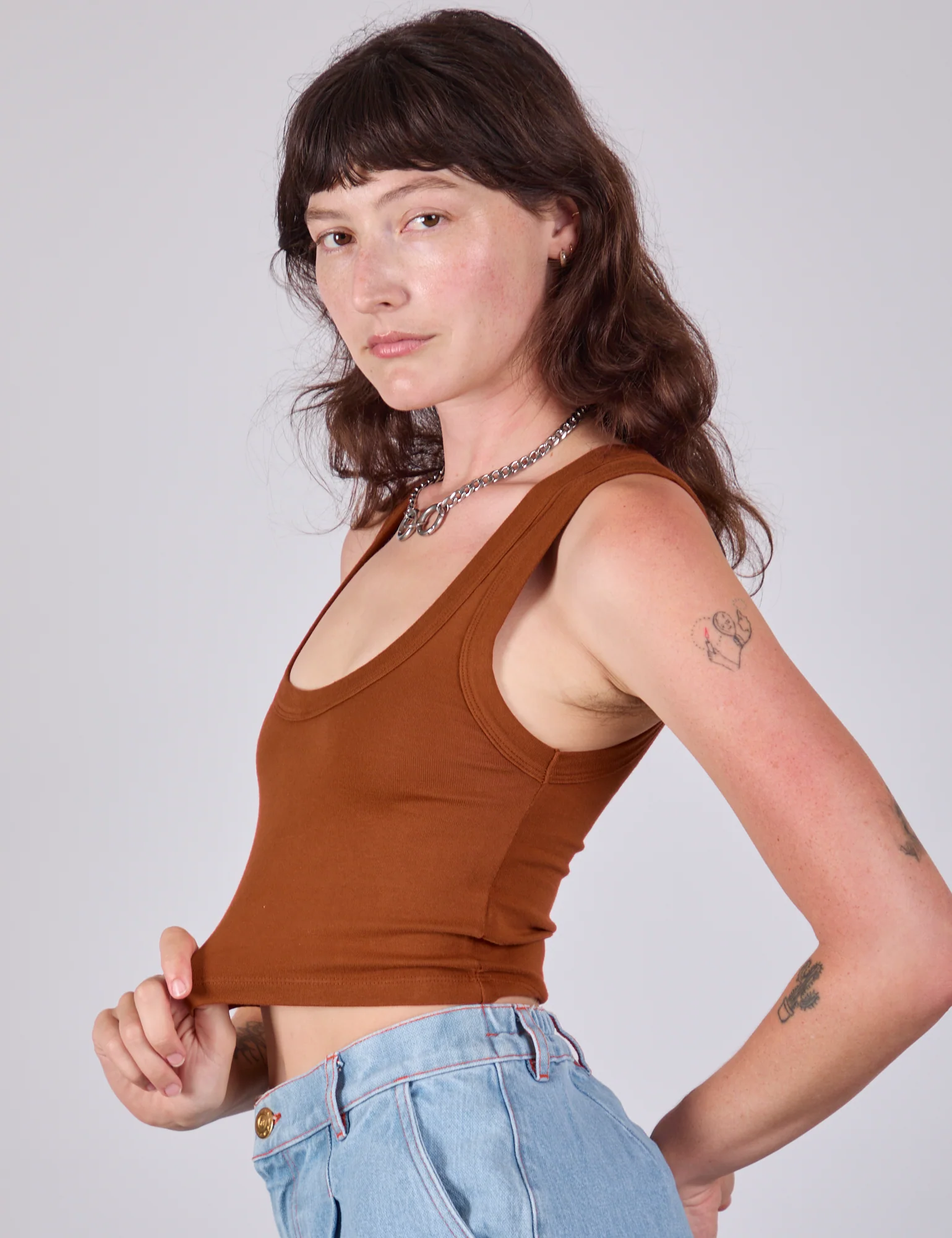 Cropped Tank Top - Burnt Terracotta - Image 5