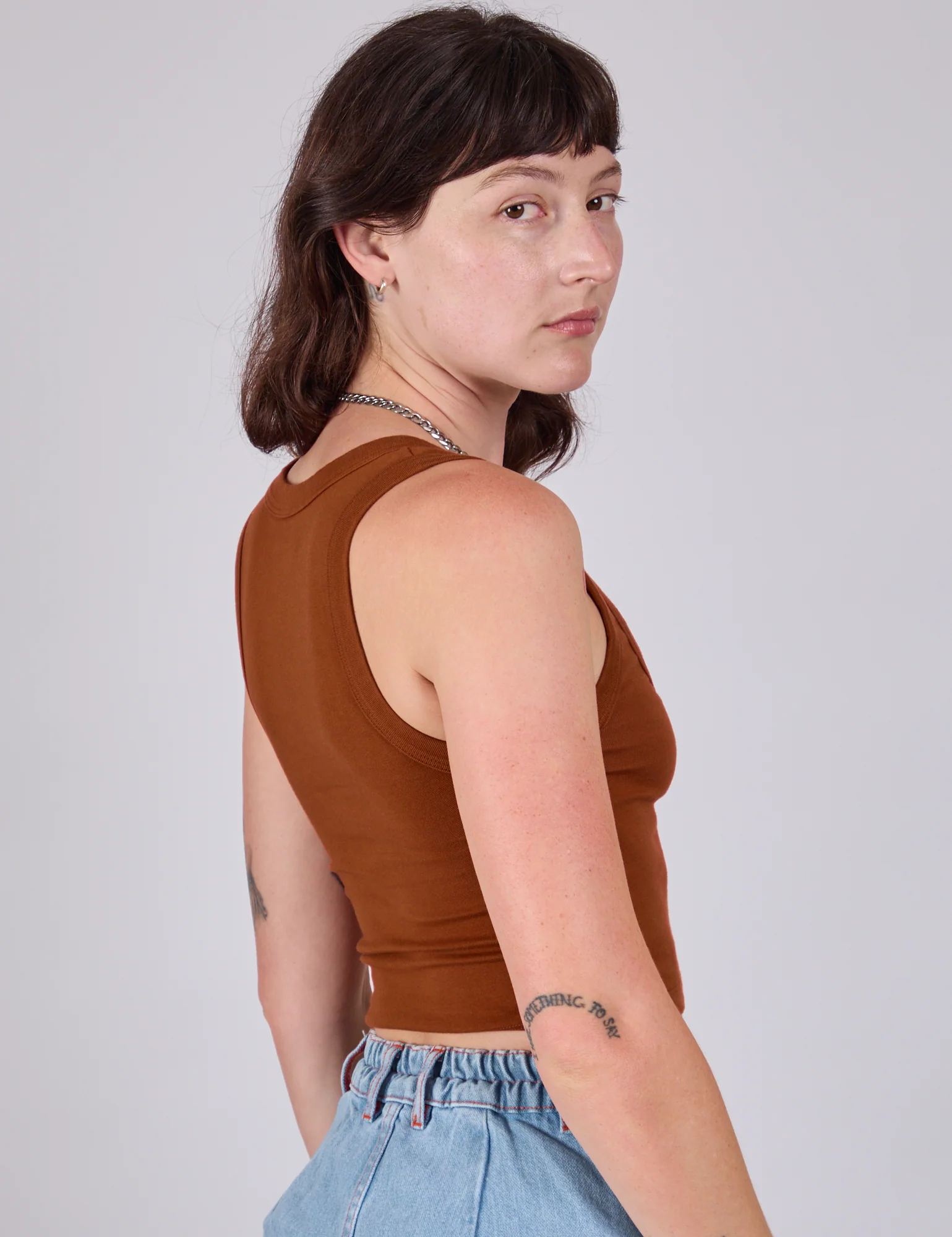 Cropped Tank Top - Burnt Terracotta - Image 8