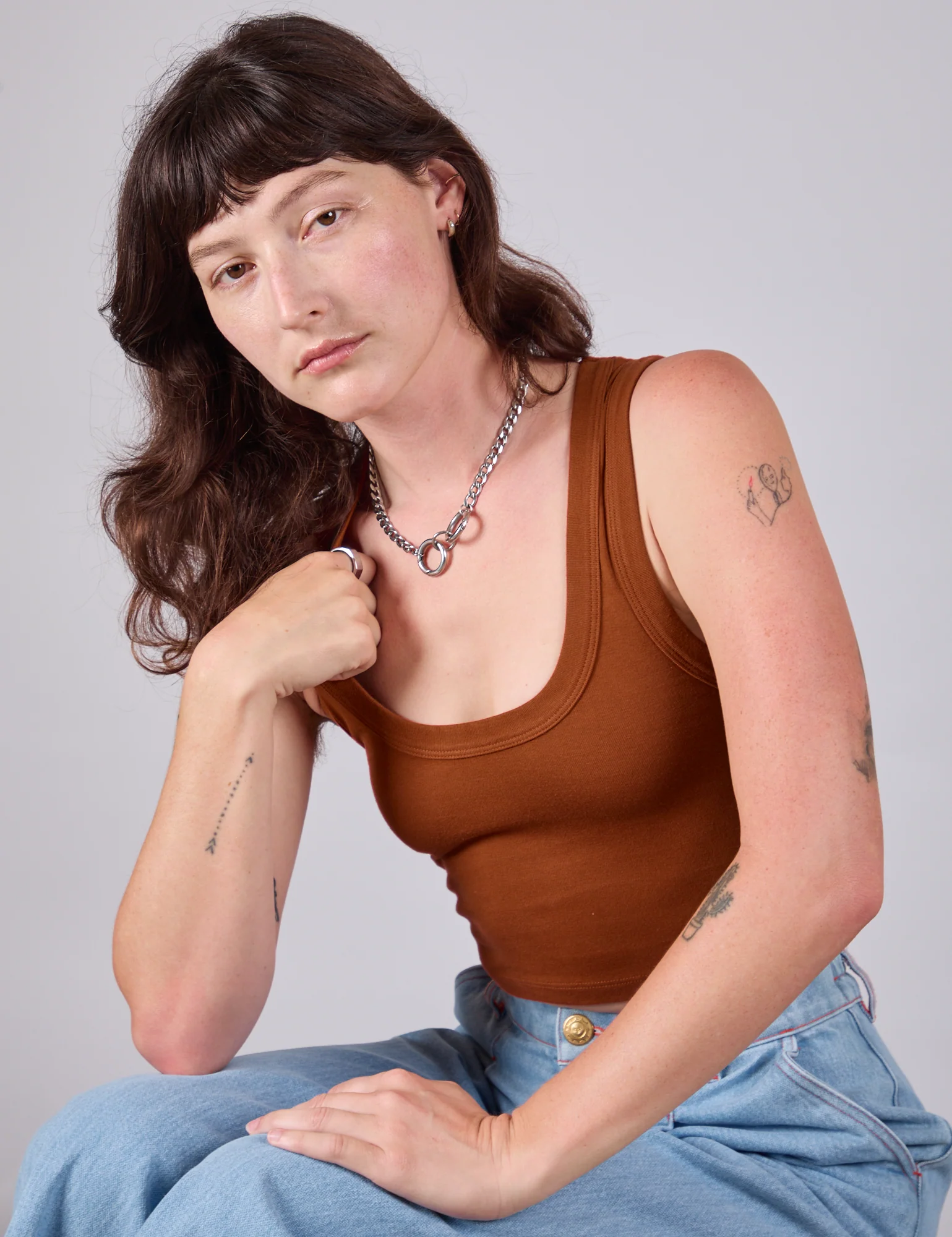 Cropped Tank Top - Burnt Terracotta - Image 9