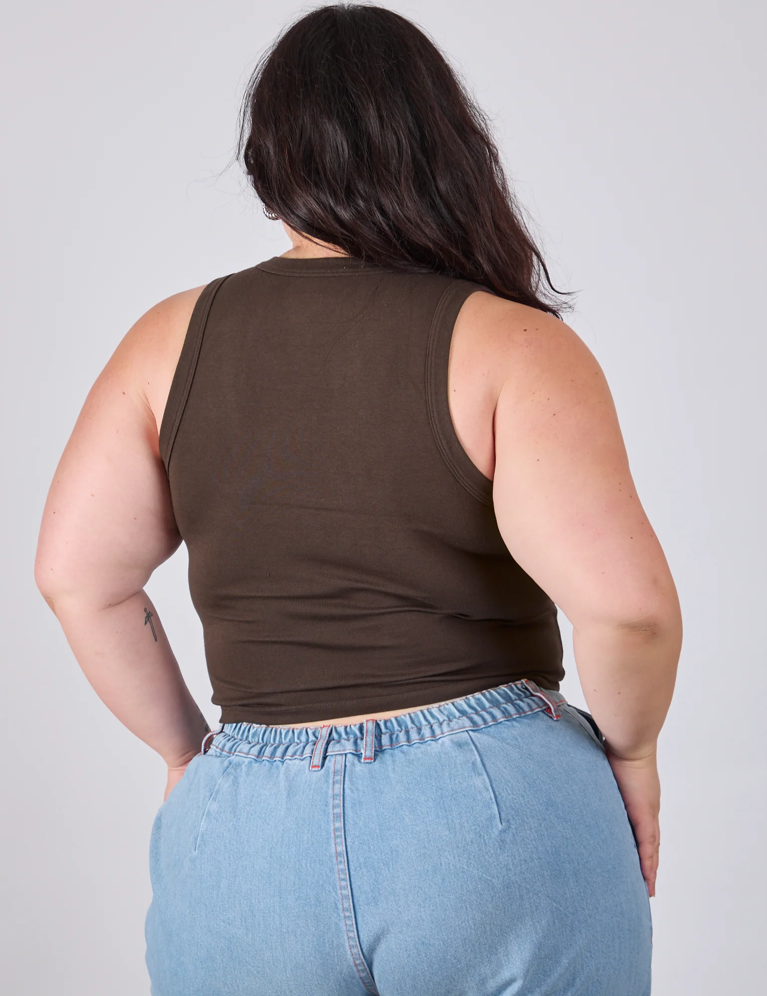 Cropped Tank Top - Espresso Brown - Image 6