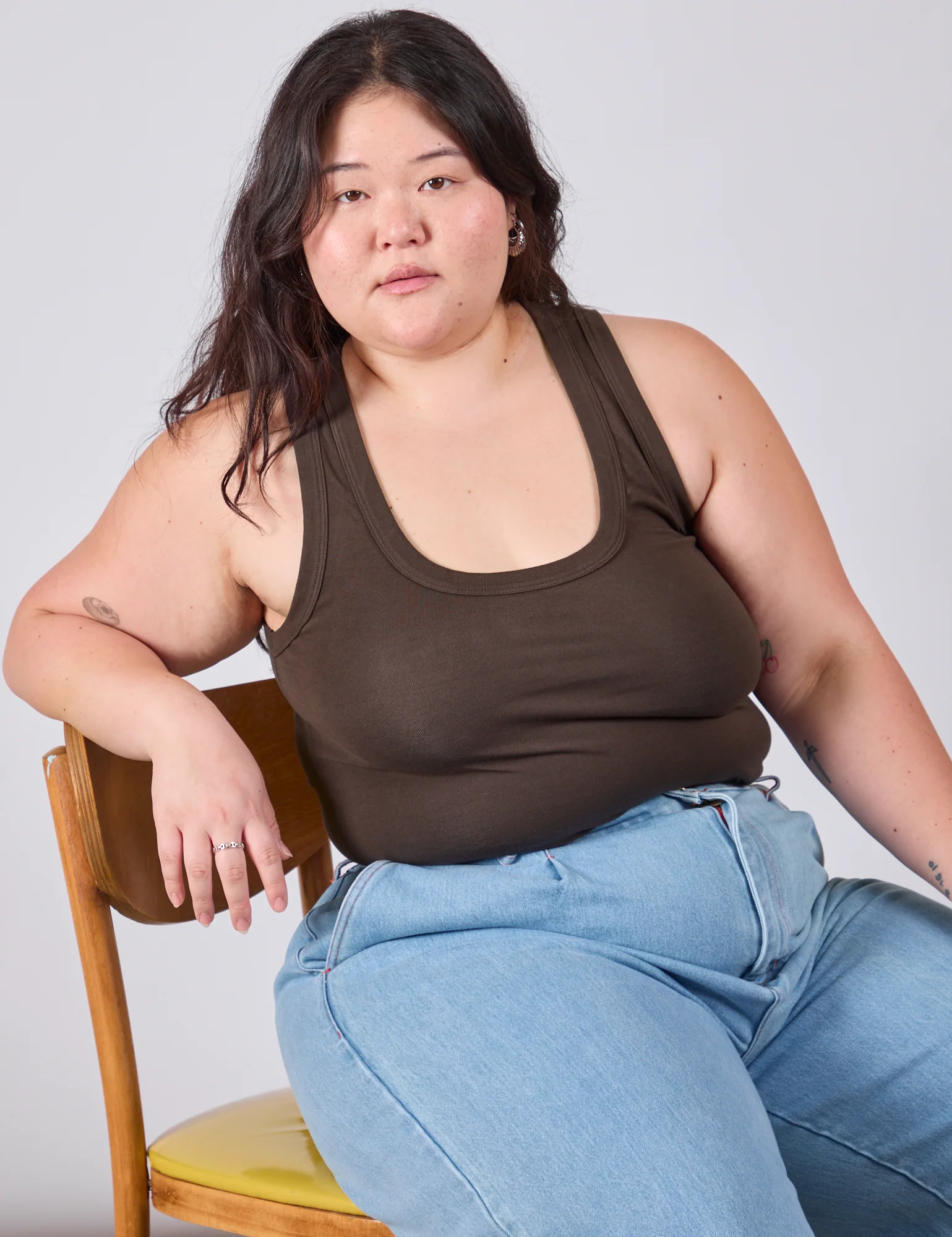 Cropped Tank Top - Espresso Brown - Image 7