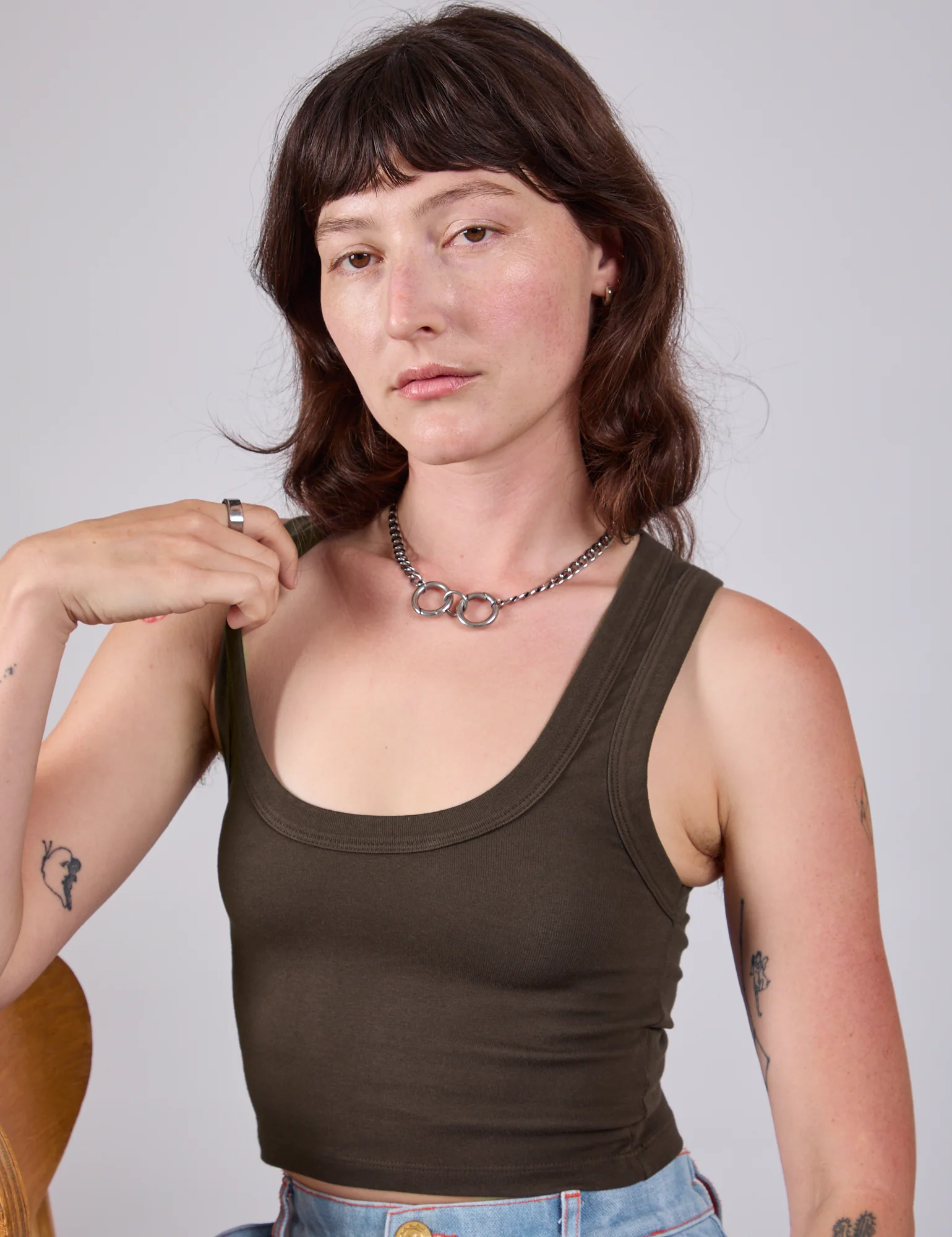 Cropped Tank Top - Espresso Brown - Image 8