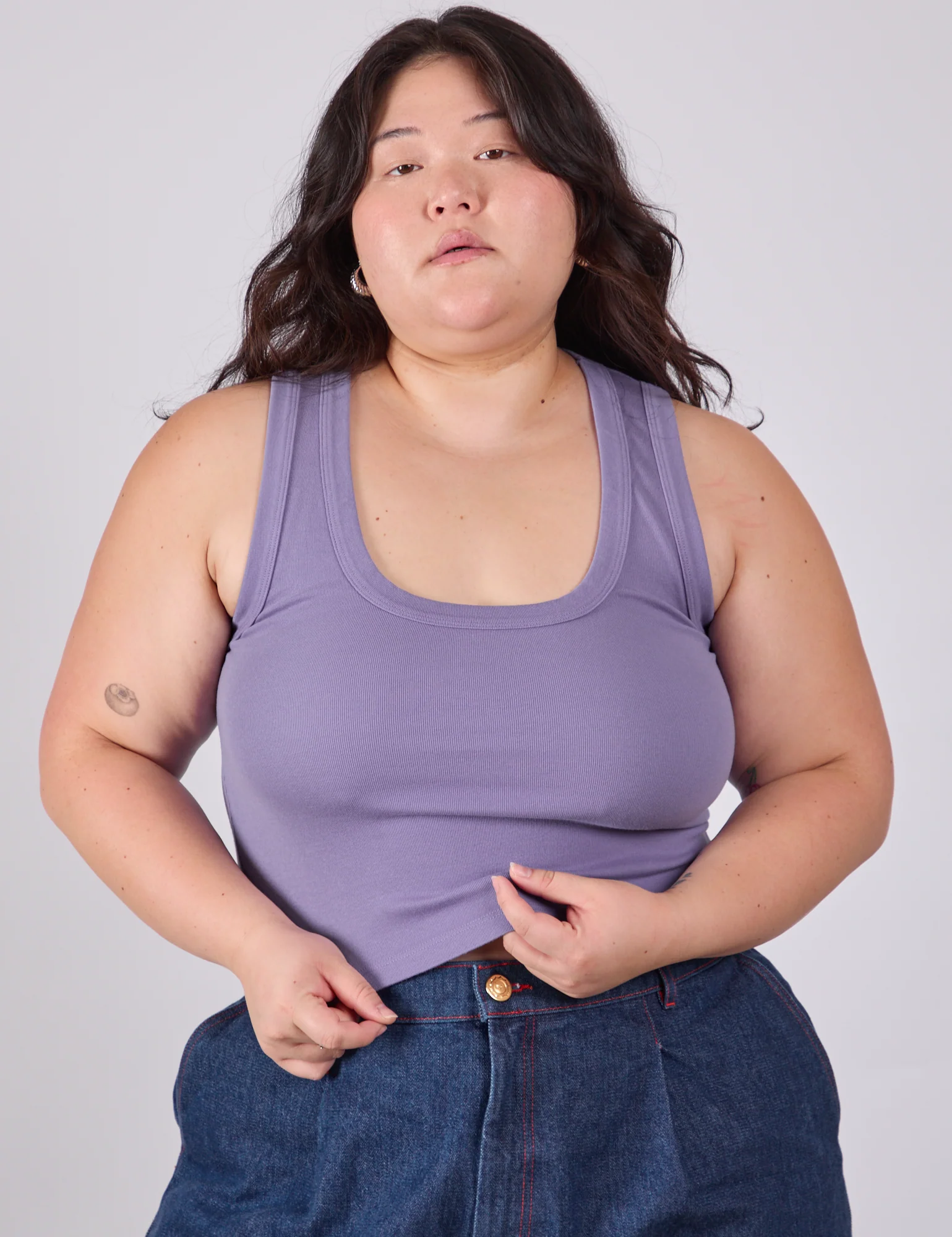 Cropped Tank Top - Faded Grape - Image 10