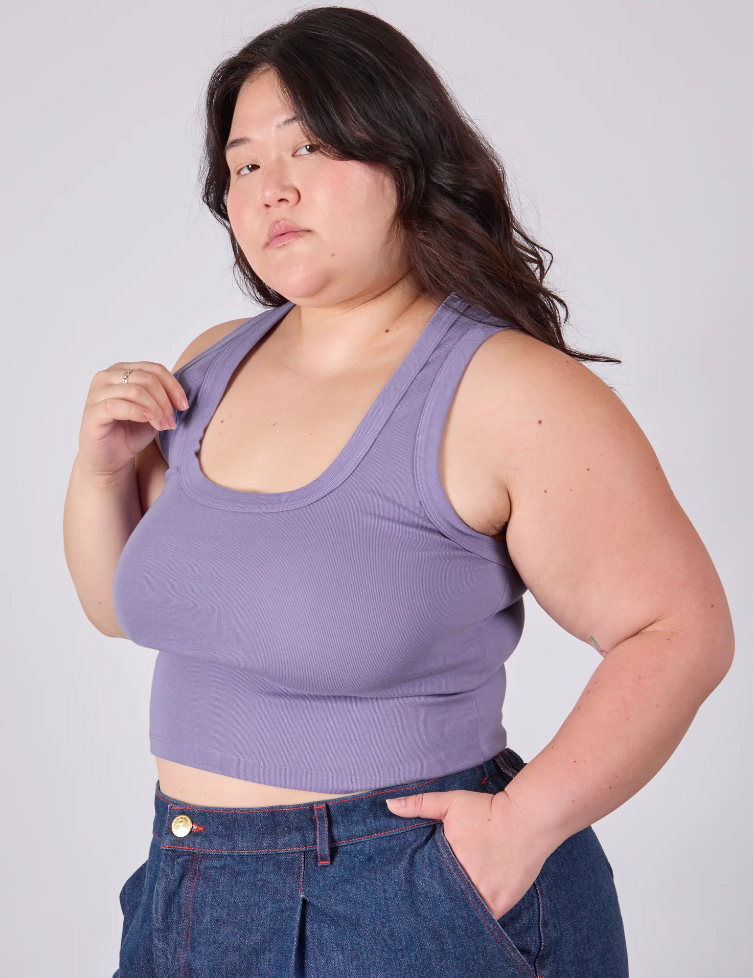 Cropped Tank Top - Faded Grape - Image 12