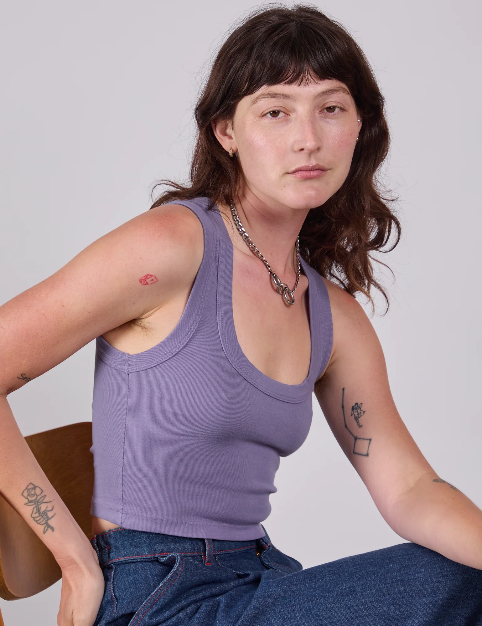 Cropped Tank Top - Faded Grape - Image 5